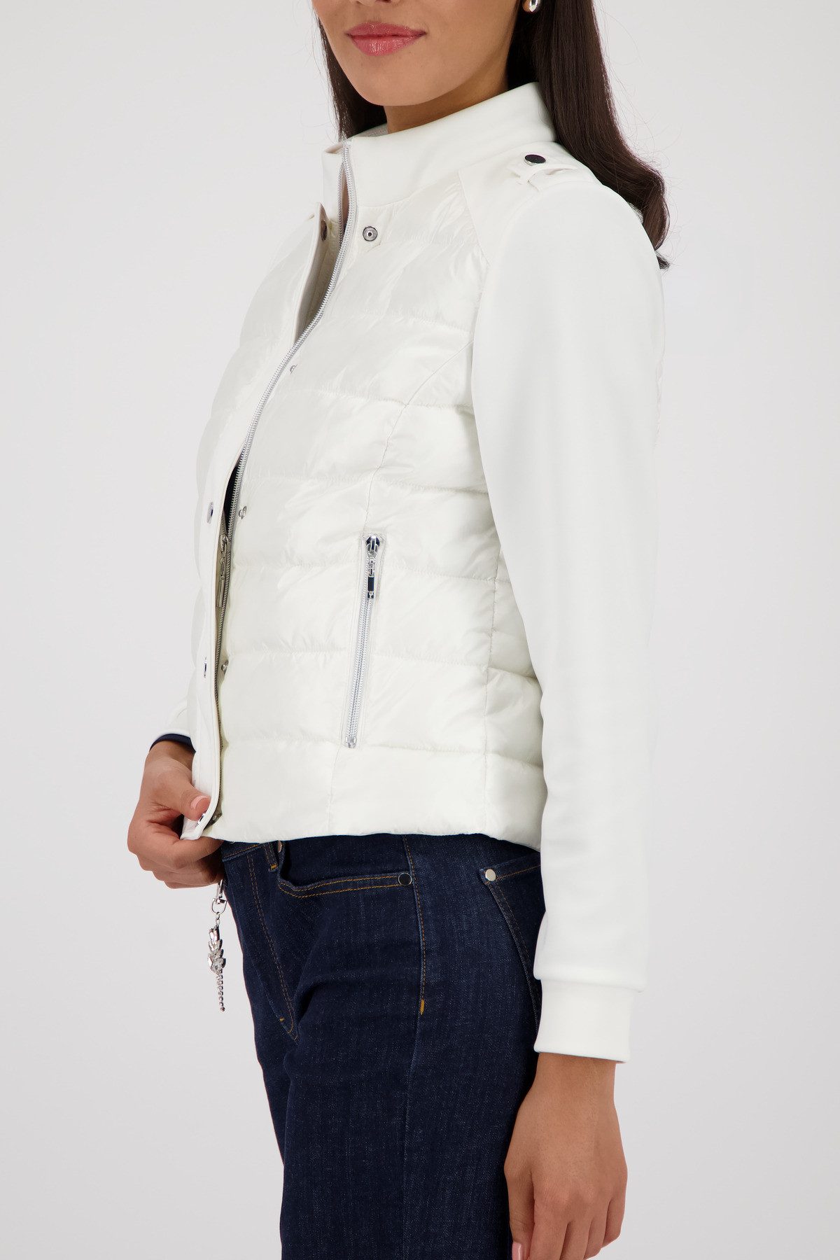 Monari Steppjacke mit Neopren-Details, Regular Fit, Sehkragen, Schulterklappen