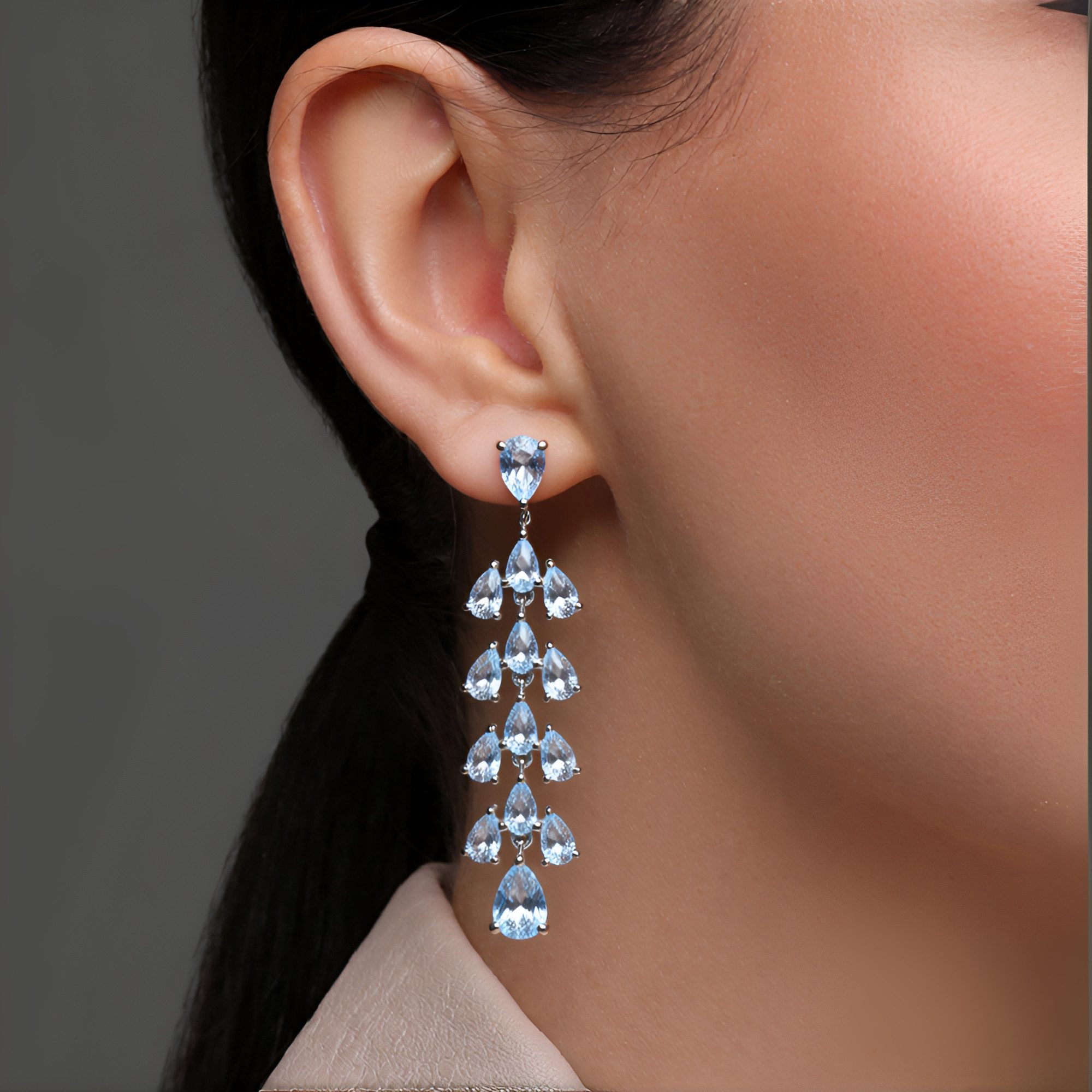 Cavill Ohrring-Set Himmelblauer Topas Silber-Ohrringe, Brasilien, 7,41ct (2 günstig online kaufen