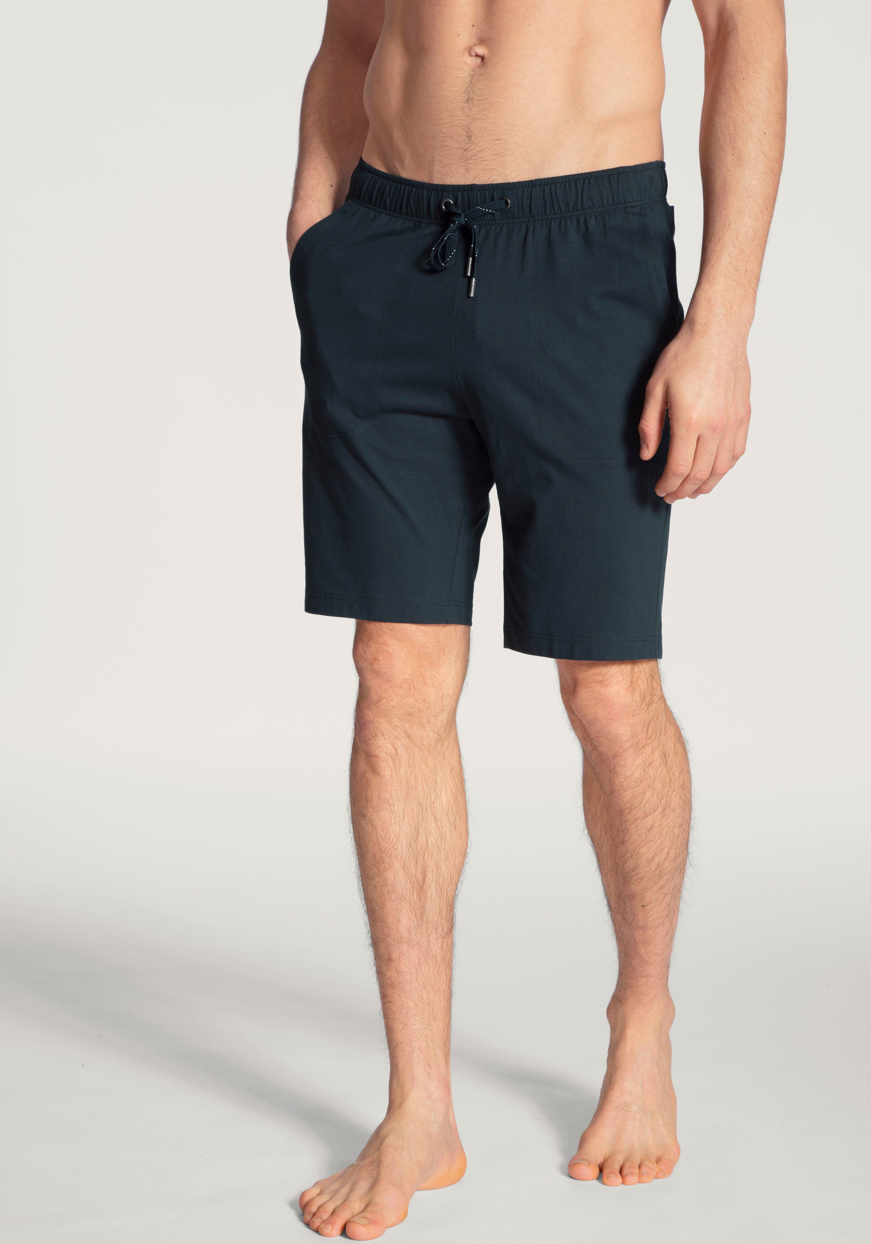 dark Tunnelzugbund Basic CALIDA mit Sleep sapphire Bermudas mit geöstem Remix Jerseykordel