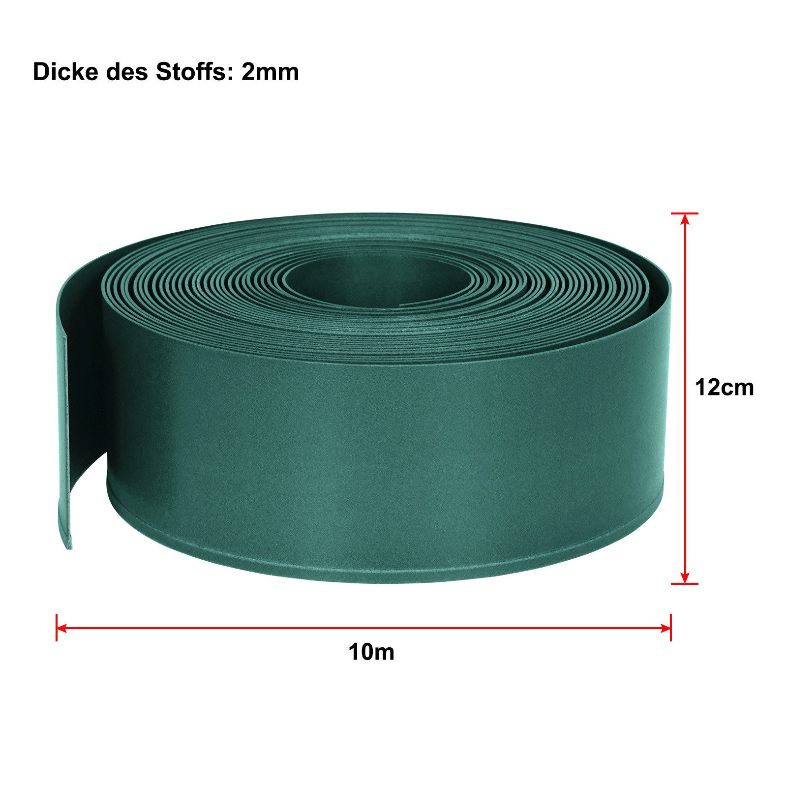 FIVMEN Rasenkante Flexible Kunststoff 10m/20m Beetumrandung Blumenbeet Umrandung, Schwarz/Grau/Grün