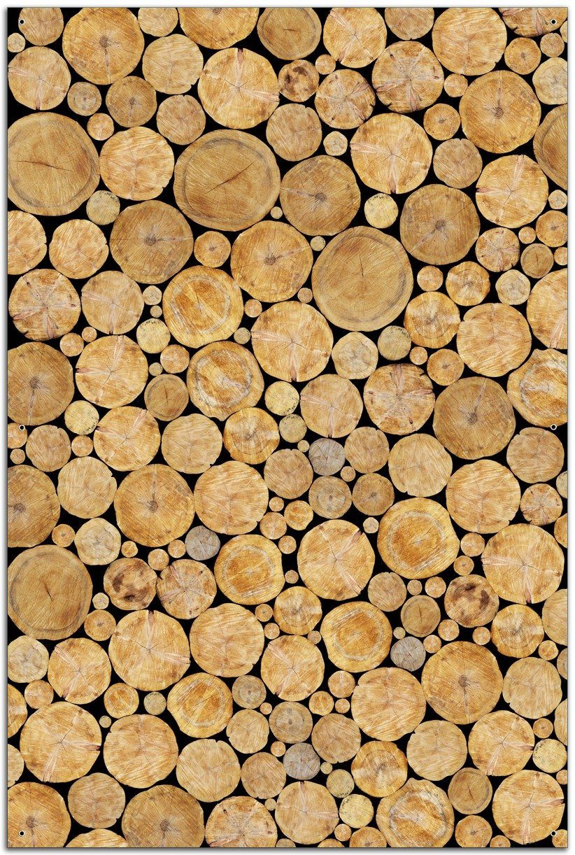 Wallario Sichtschutzzaunmatten Holzstapel rund günstig online kaufen