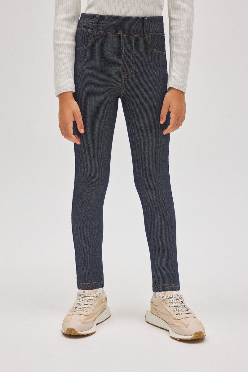 YSABEL MORA Leggings Ysabel Mora warme Thermo Leggings Taschen Jeanslook marino jeans (1-tlg., kein Set)