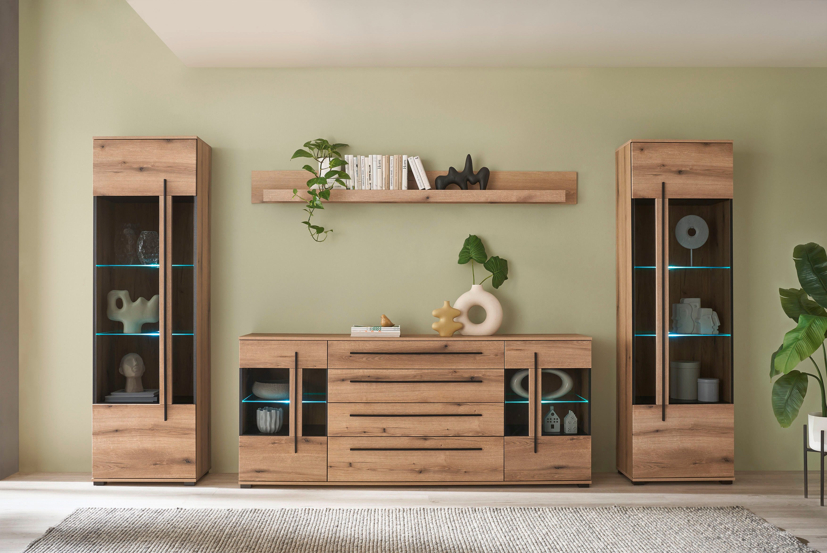 INOSIGN Wohnwand Cantara, moderne Anbauwand, Wohnzimmer-Set, in Eiche Evoke günstig online kaufen