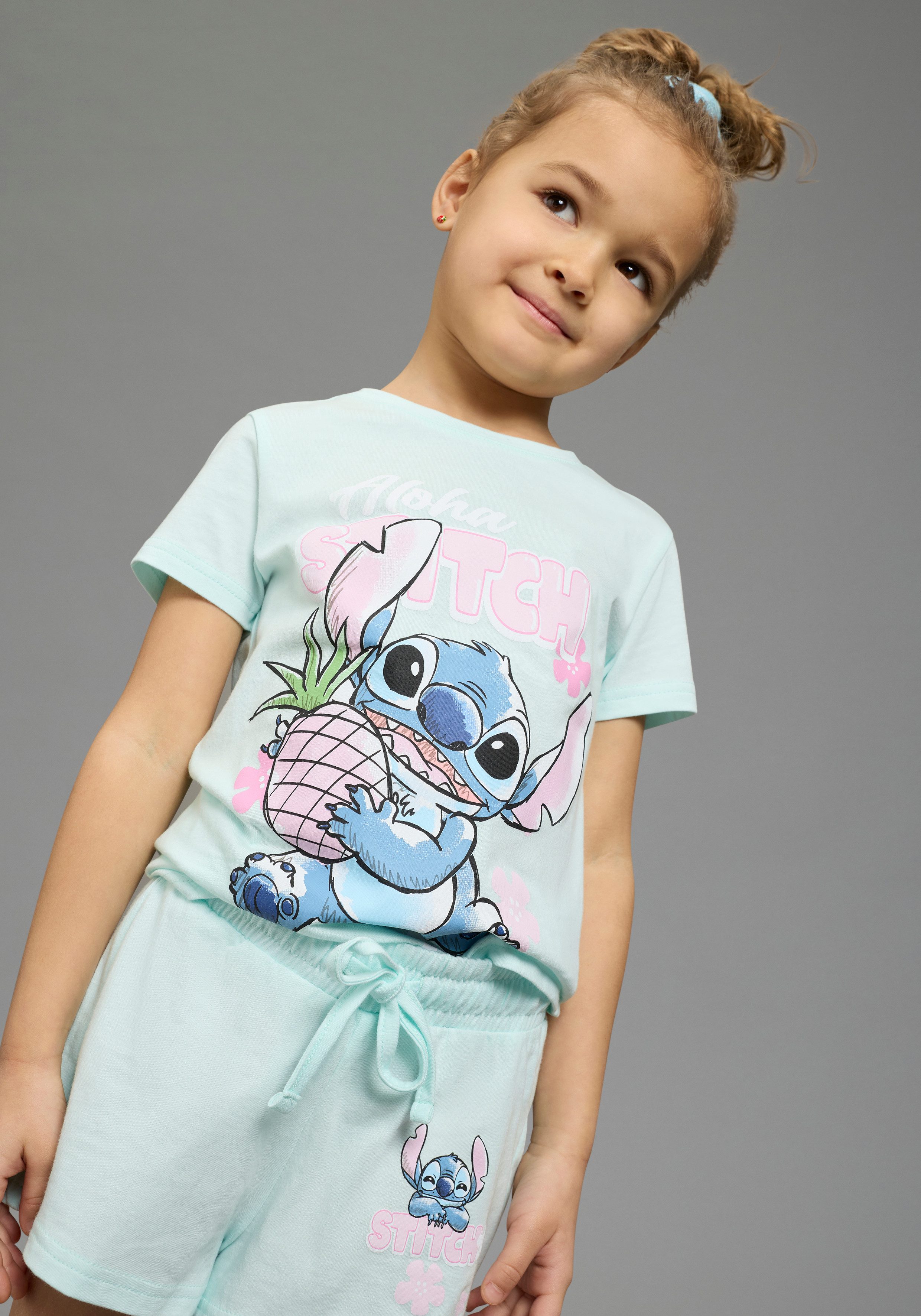 KIDSWORLD Shirt & Shorts STITCH 2tlg. Set von Disney (Set, 2-tlg) verschiedene Größen, bedrucktes Design, aus Baumwolle