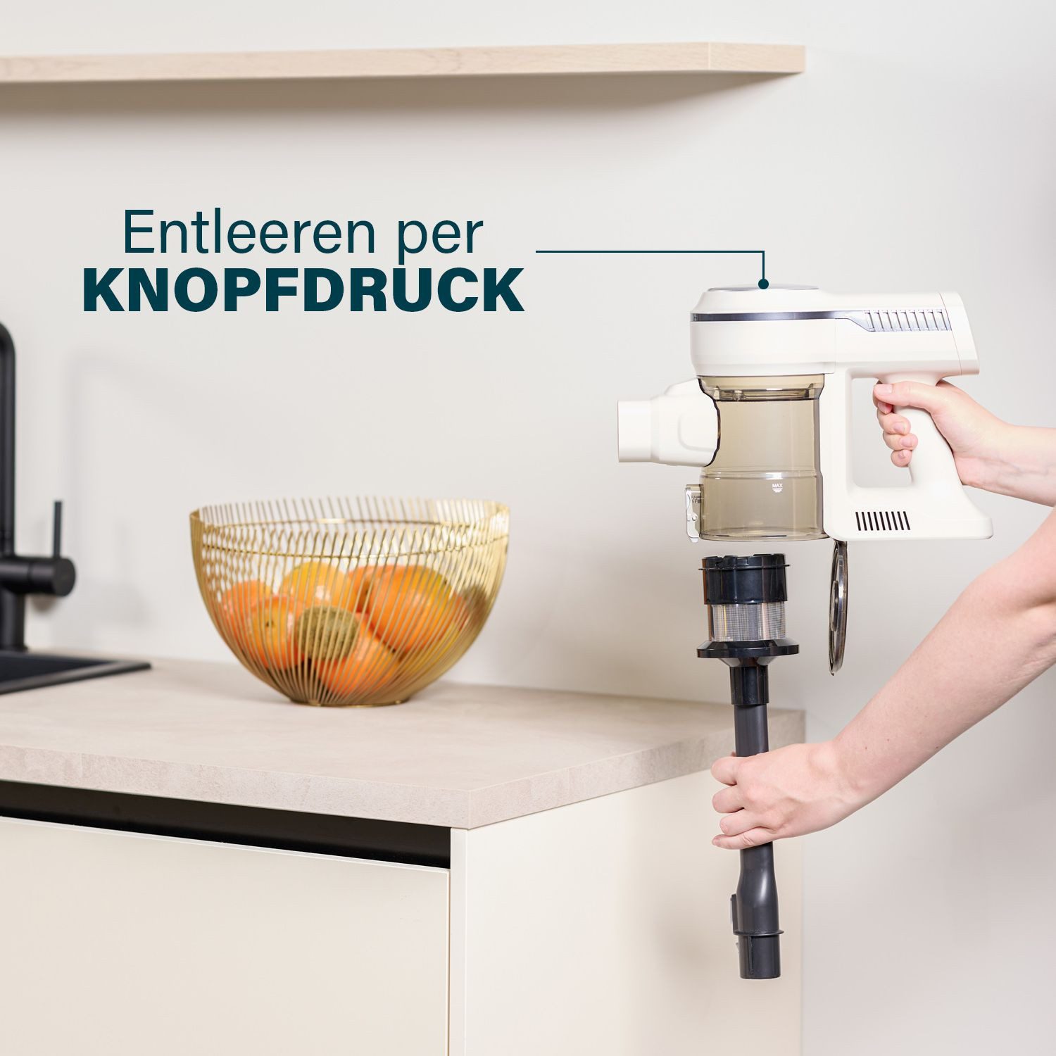 PRINCESS Akku-Hand-und Stielstaubsauger Princess 339380 Silent Storm Kabelloser Stabstaubsauger – 2-in-1, 140 W, 2 in 1 – 3 Geschwindigkeitsstufen – 140&nbsp;W – DC