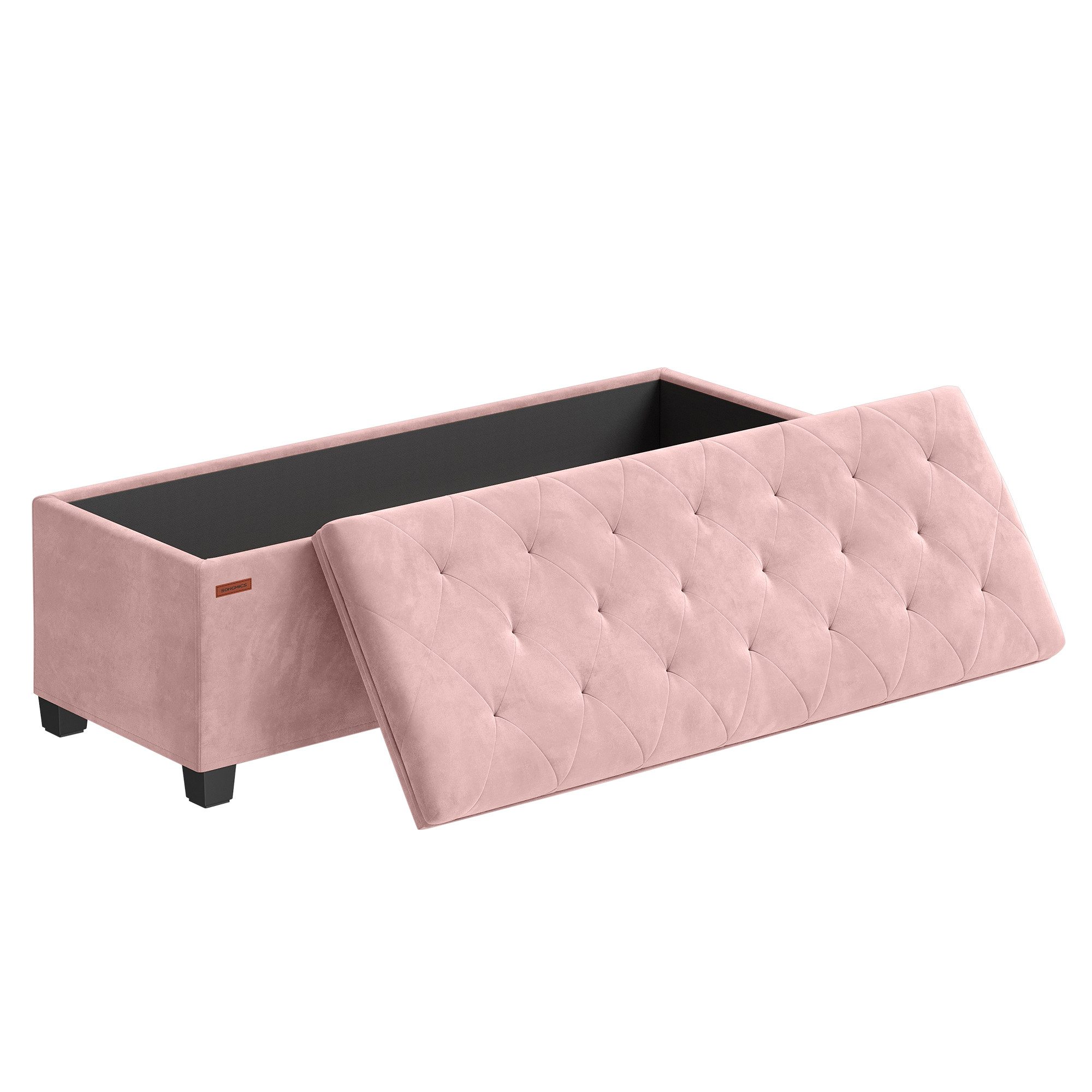 SONGMICS Sitzbank, Sitzhocker mit Stauraum, Sitzbank mit Beinen, Fußbank