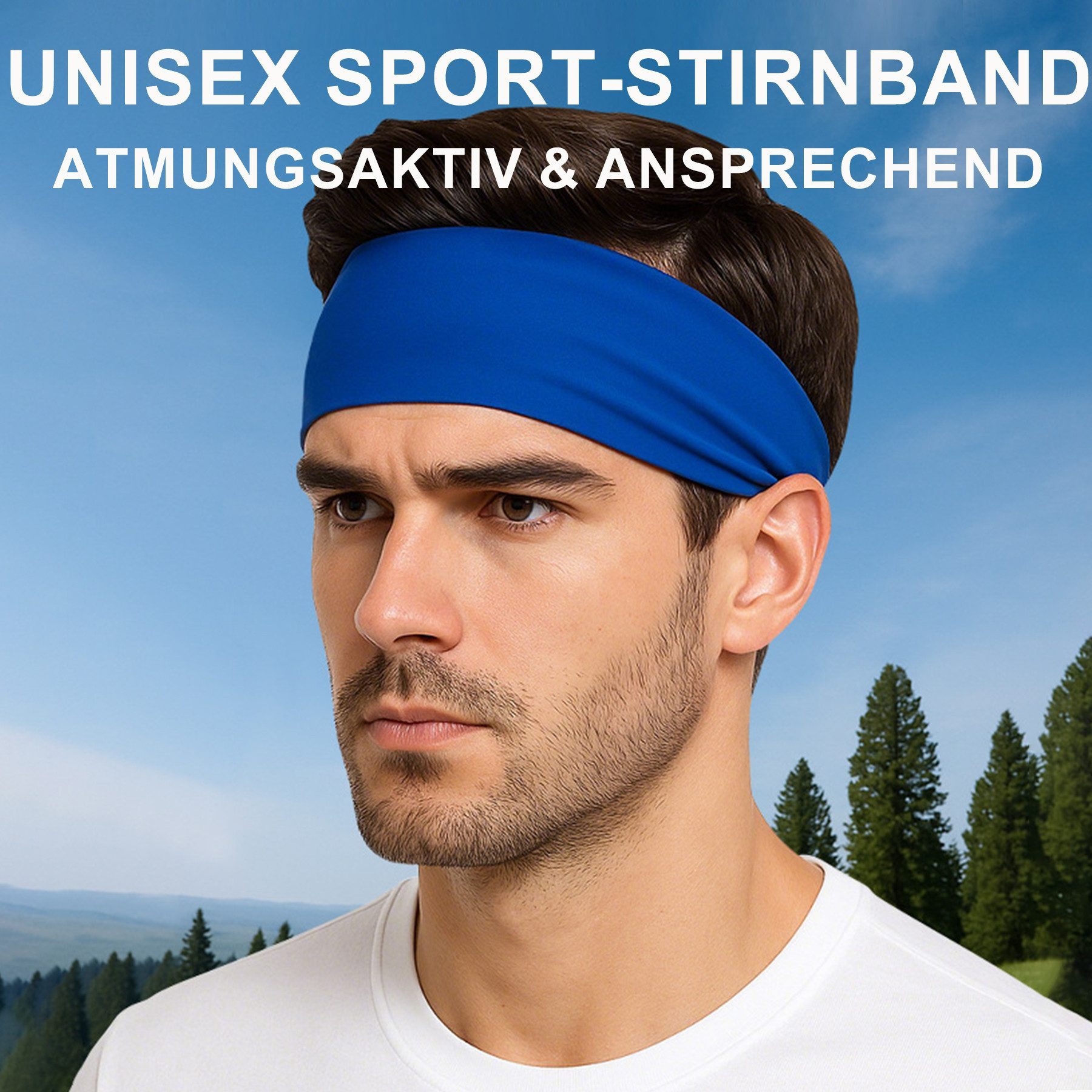 Mutig Stirnband 6 PCS Sports Stirnband,Elastische Haarbänder Unisex-6 Farben (Atmungsaktiv & Schweißabsorbierend & Schnelltrocknend,Einheitsgröße, 6-St., Stirnb – Bild 5 von 5
