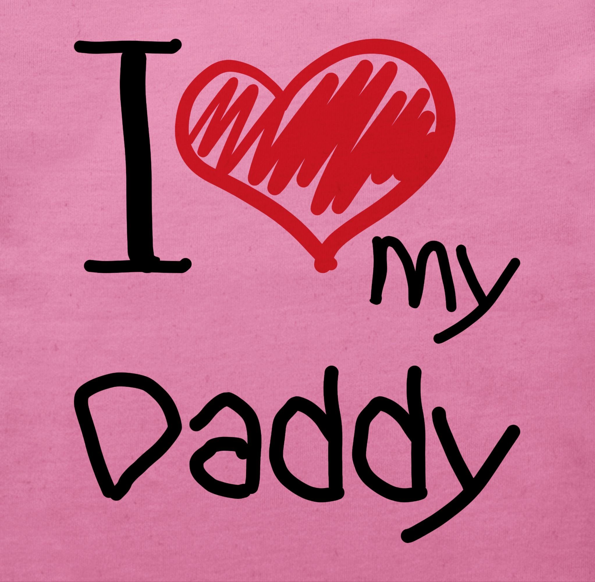 3 Pink Baby T-Shirt Geschenk love I schwarz my Vatertag Daddy Shirtracer