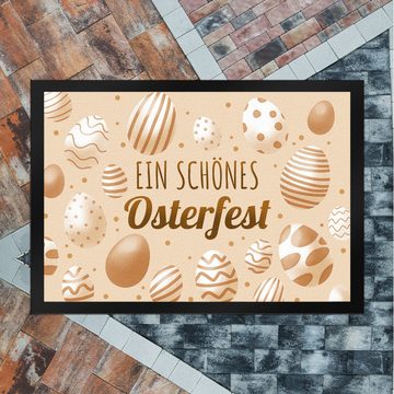 Fußmatte Ein schönes Osterfest Fußmatte in 35x50 cm mit Ostereiern, speecheese