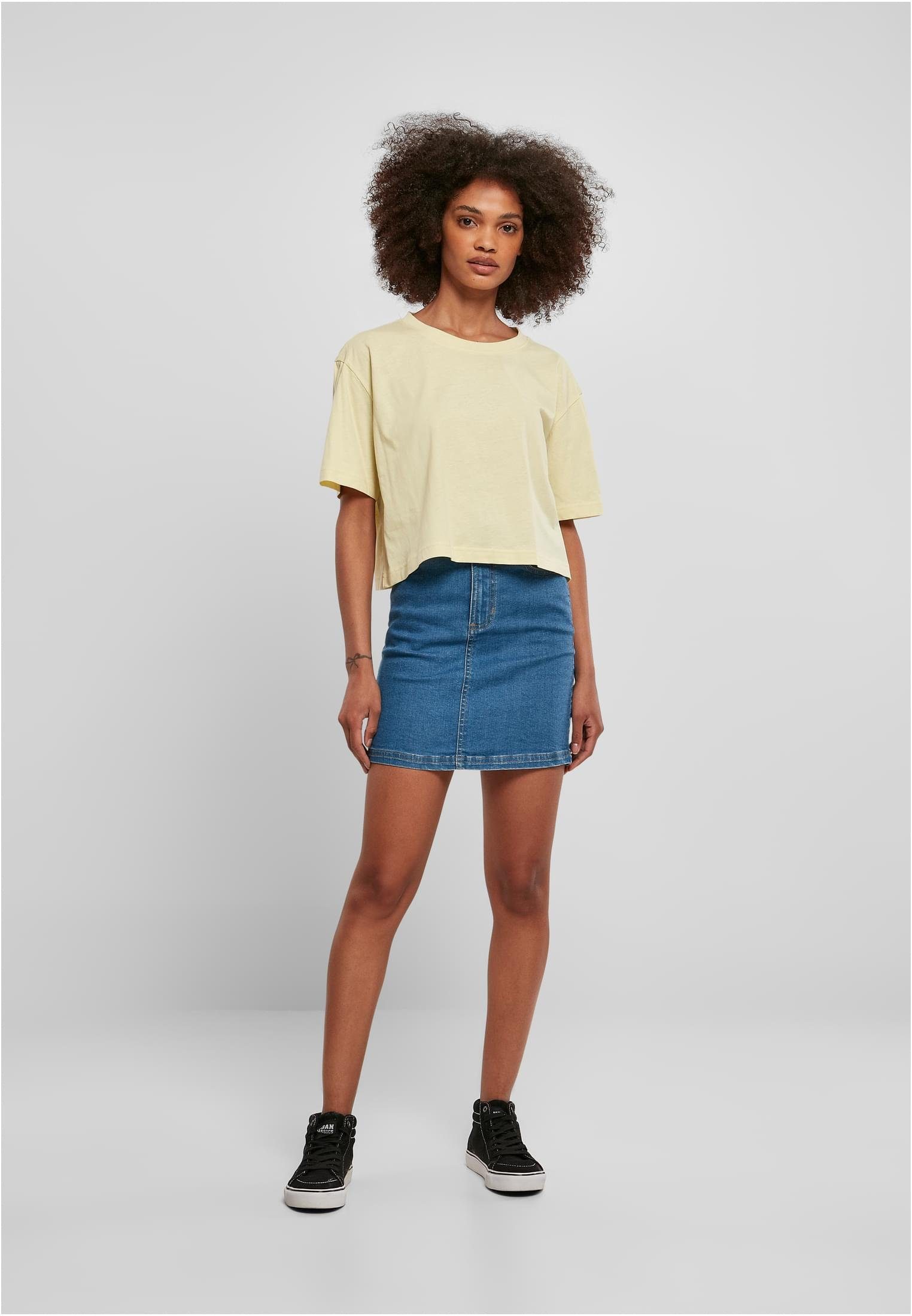 URBAN CLASSICS T-Shirt (1-tlg) Oversized Ladies Damen Tee softyellow Short