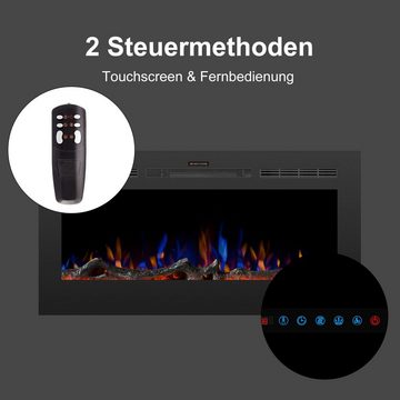 Merax Elektrokamin, Deko-Kamin mit Heizung, Wandkamin 1000/2000W mit 3D Flamme