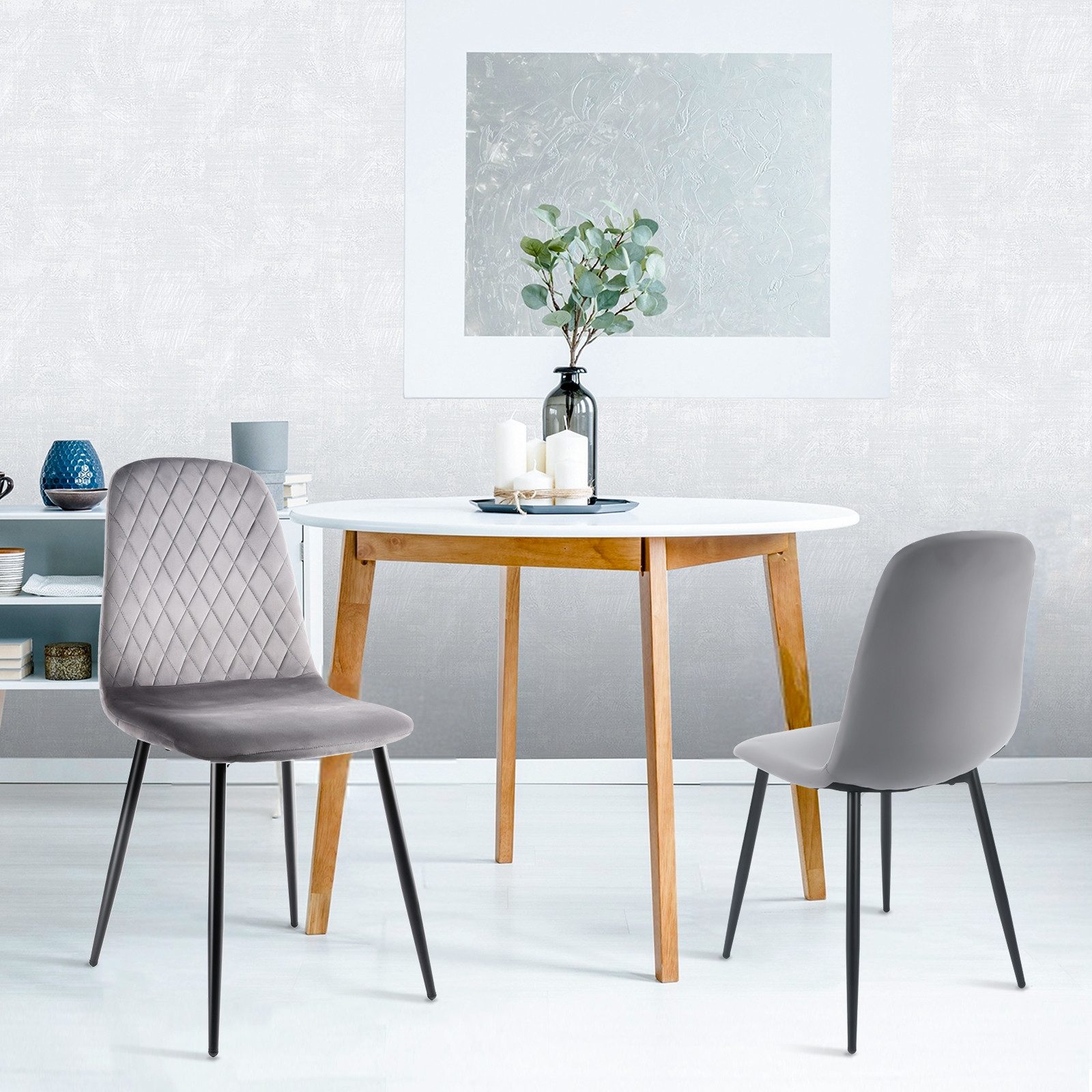 oyajia Esszimmerstuhl Stuhlset – Polsterstühle, Moderner Küchenstuhl. Samt (Metallgestell, 4 St), Küchenstuhl, Samt,Polsterstuhl, bis 150 kg, ERGONOMISCHES DESI – Bild 2 von 5