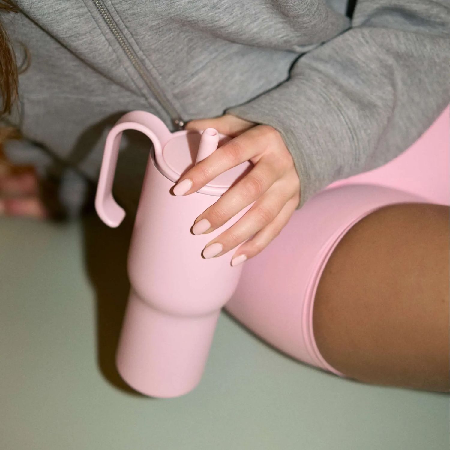 Eva Solo Thermobecher Sip'n'Go mit Trinkhalm Funky Ballerina 900 ml, Edelstahl, Silikon, Kunststoff