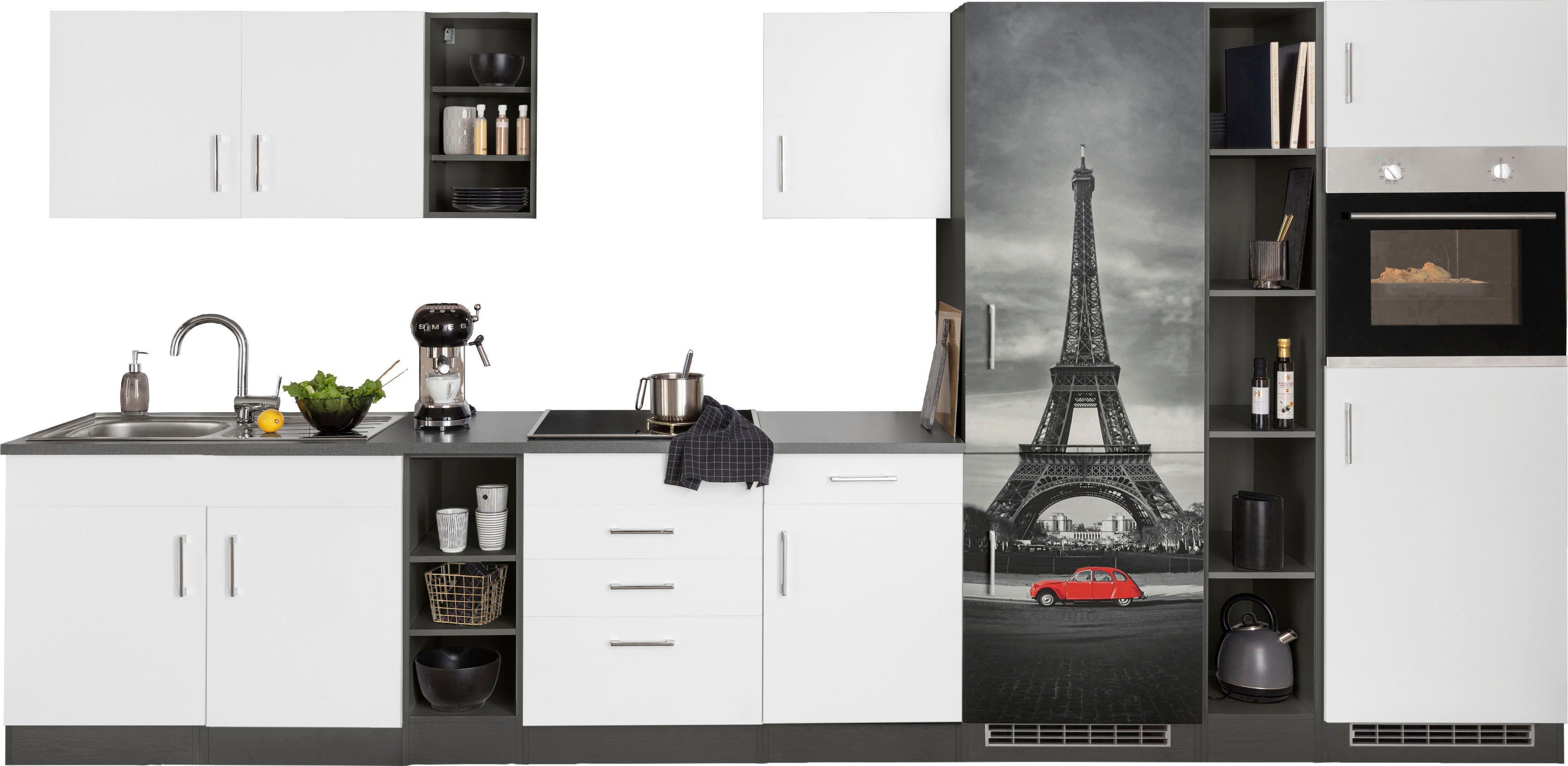 KOCHSTATION Кухниzeile KS-Paris, ohne E-Geräte, Breite 390 cm