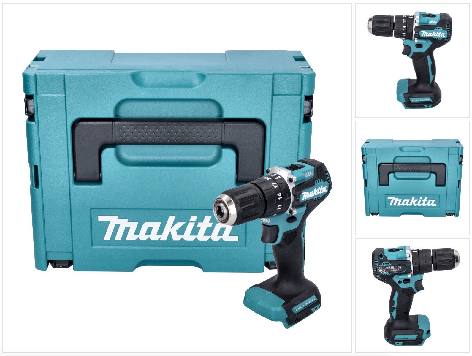 Makita Akku-Schlagbohrschrauber DHP 487 ZJ Akku Schlagbohrschrauber 18 V 40 Nm Brushless + Makpac