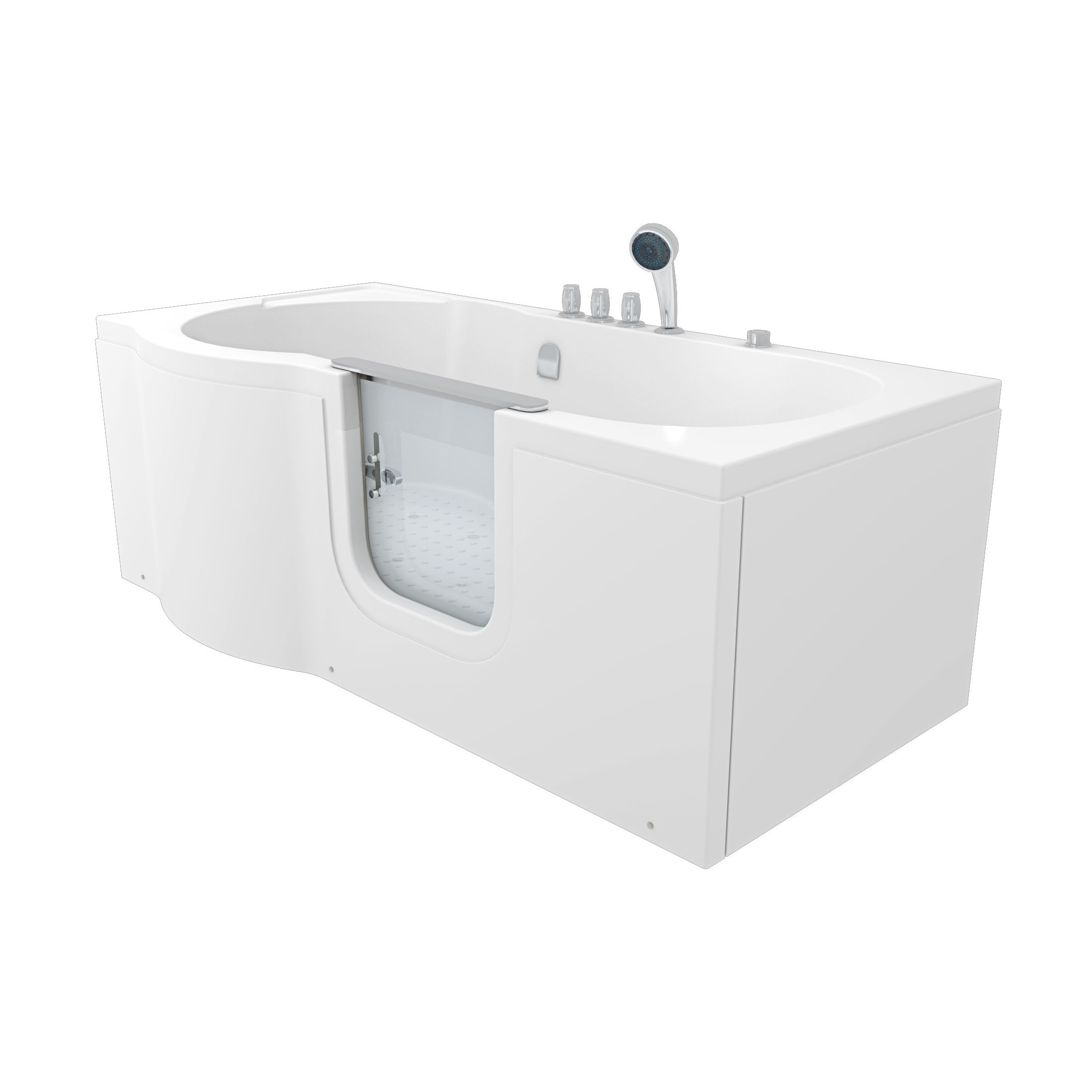 AcquaVapore Whirlpool-Badewanne Sitzbadewanne Senioren Sitzwanne mit Tür S12-AIR-R 85x170 cm, (1-tlg), mit Ablaufgarnitur