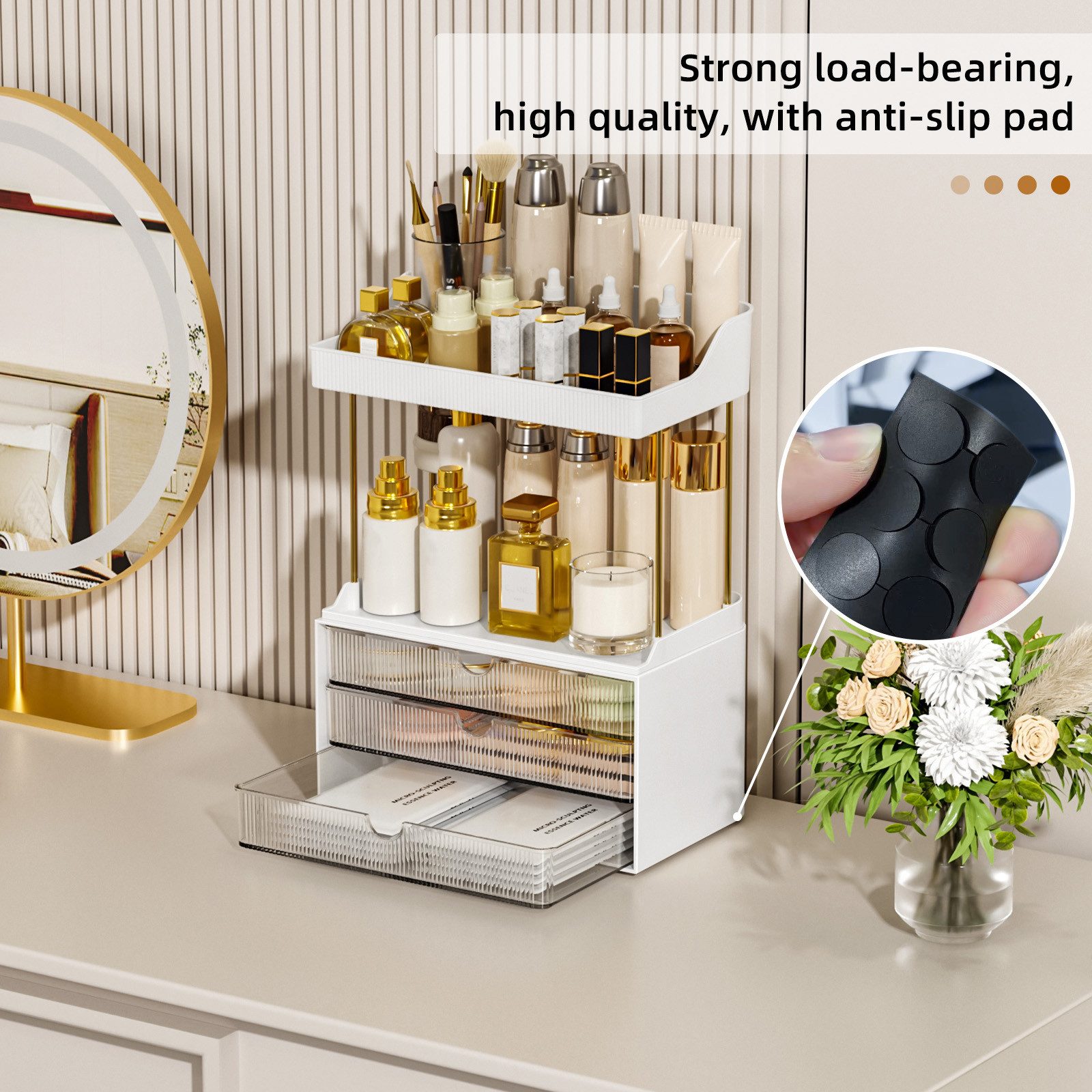 POPOLIC Make-Up Organizer Mehrschichtiges Kosmetik-Aufbewahrungsregal – Bild 5 von 5