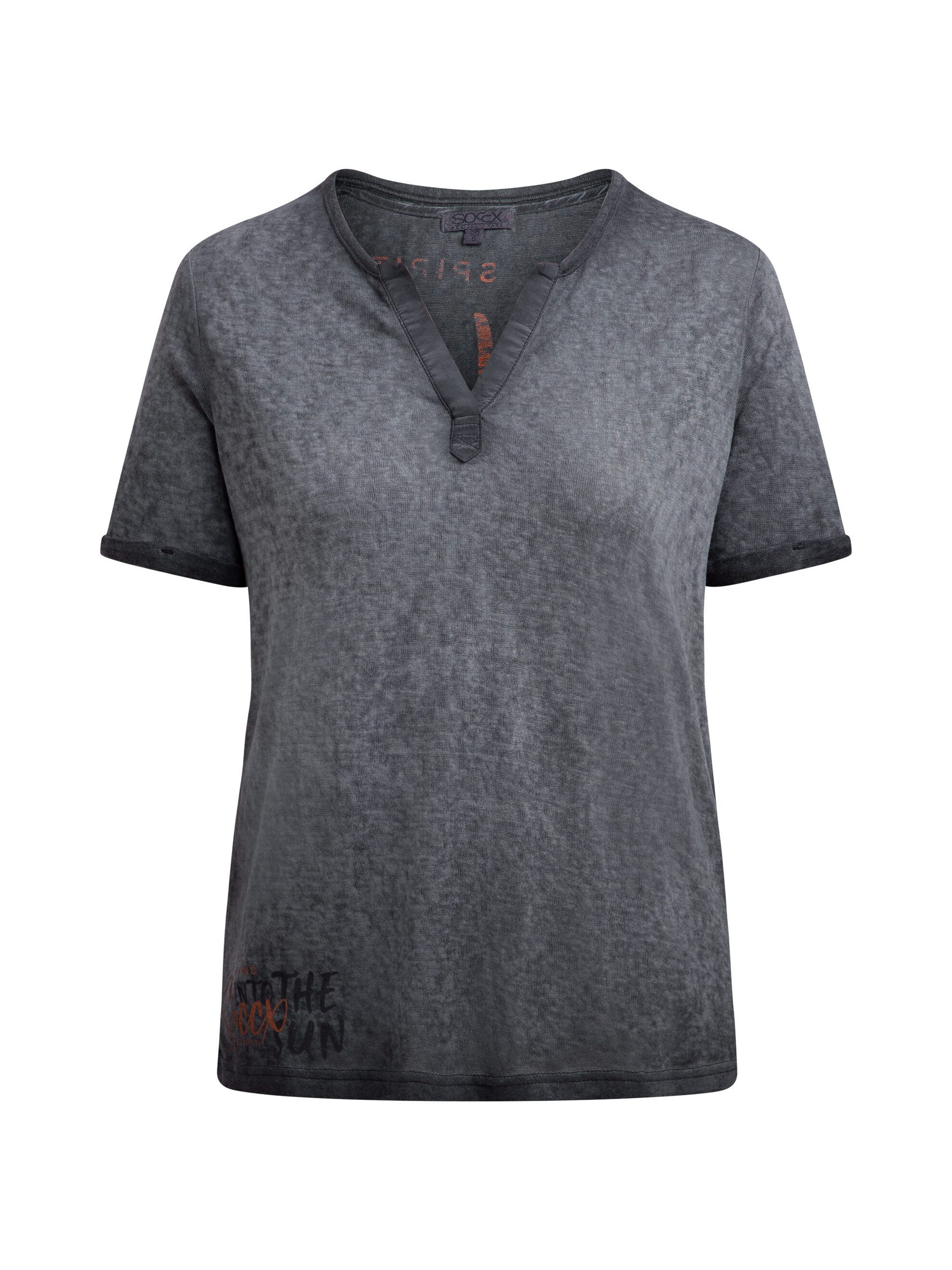 SOCCX V-Shirt mit fixierten Turn-Up-Ärmeln – Bild 2 von 5