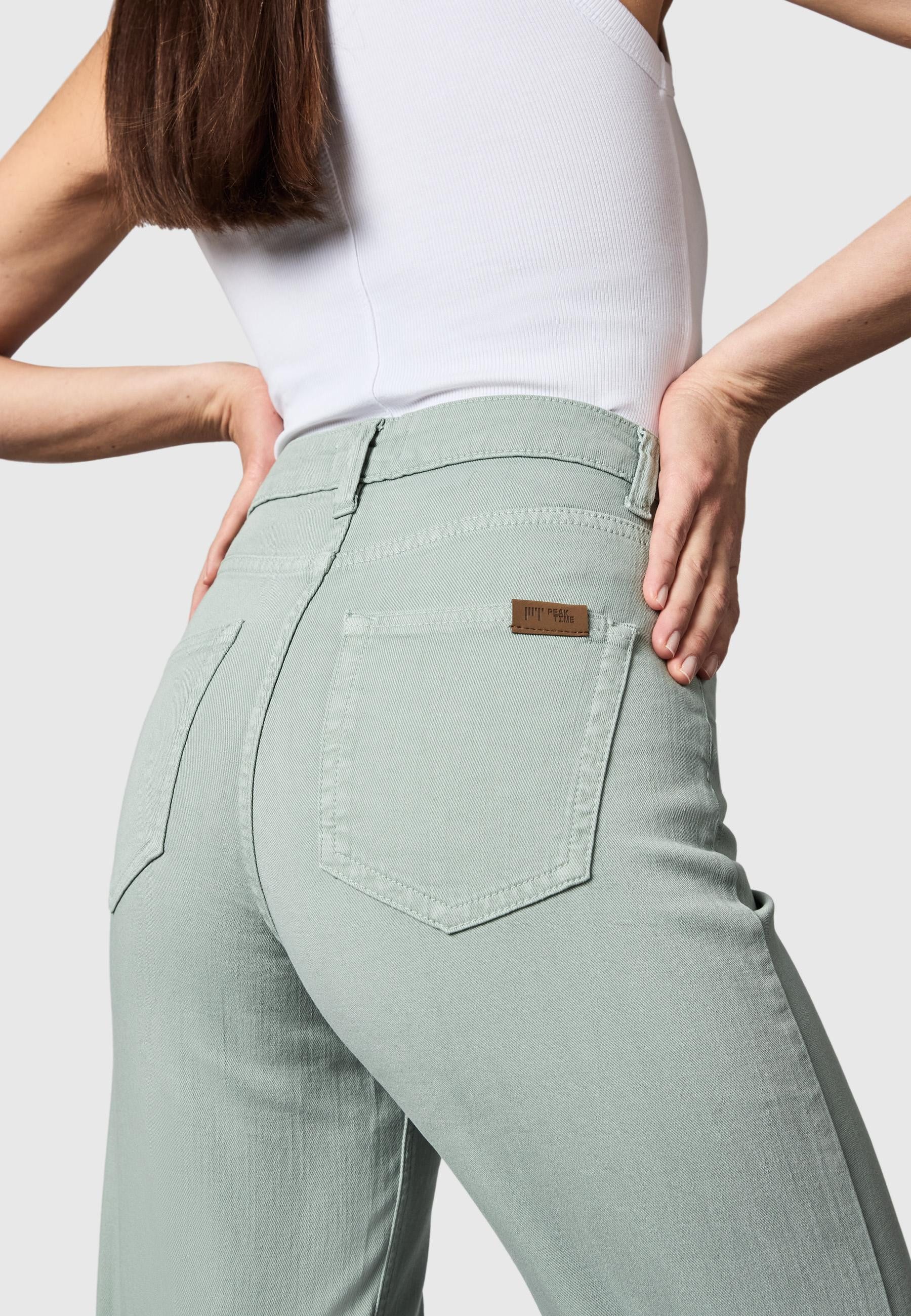 PEAK TIME Chinohose Cyrele Lange Wide-Leg-Hose mit Bio-Baumwolle