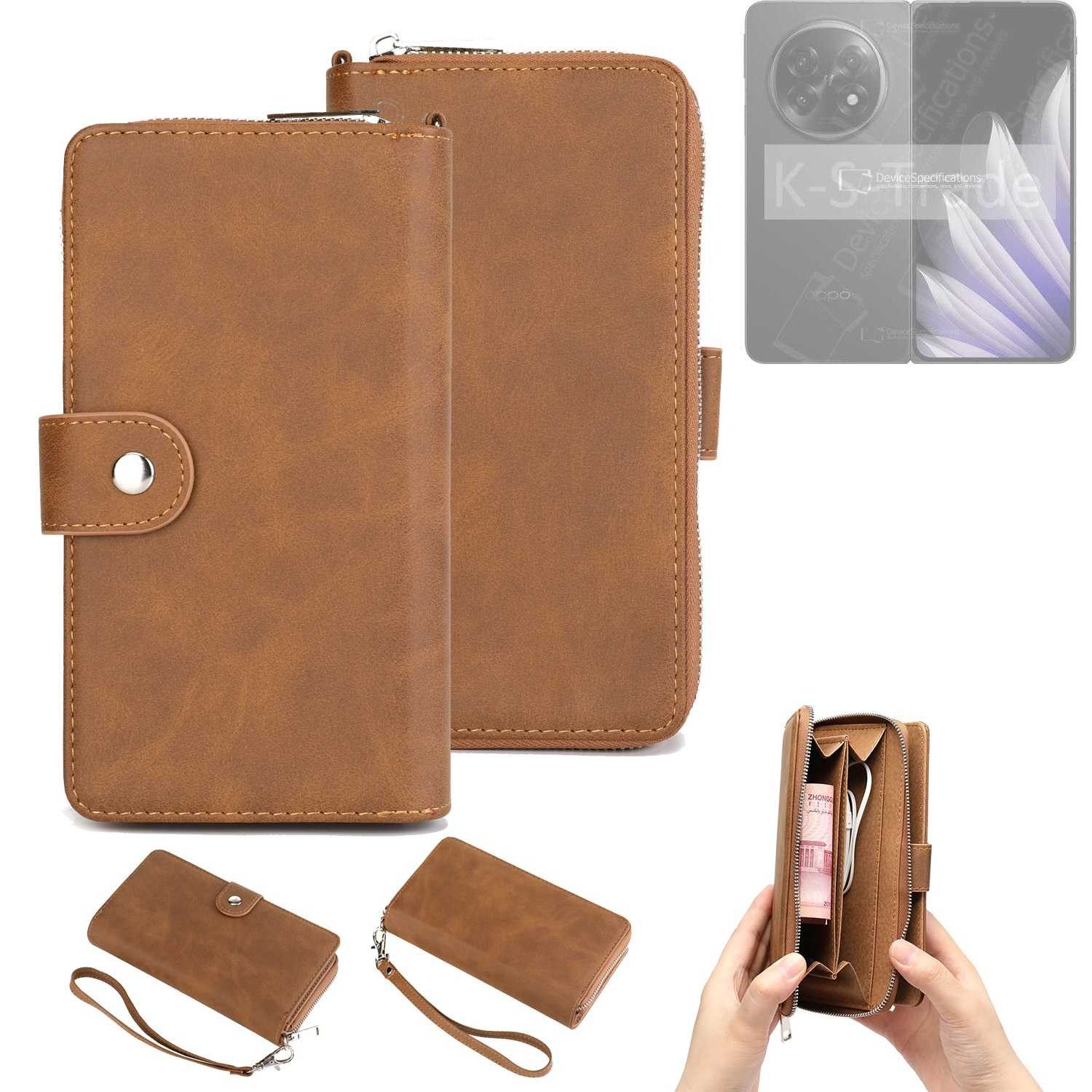 K-S-Trade Handyhülle für Oppo Find N5 CPH2671, Handyhülle Schutzhülle & Portemonnee Tasche Handytasche Case Etui