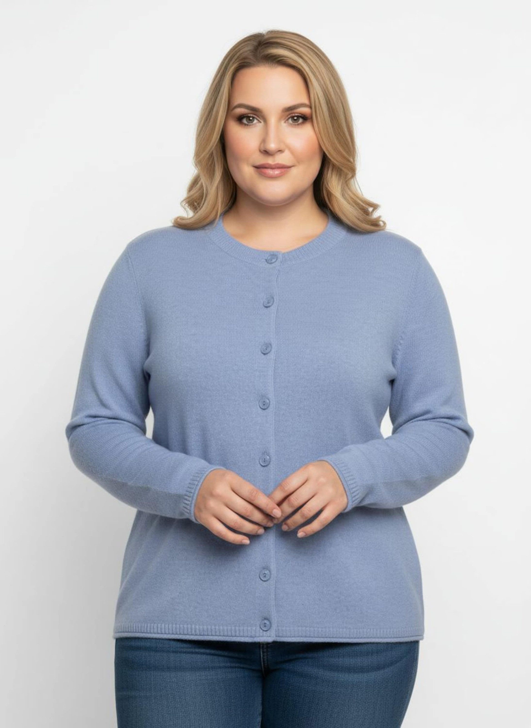 Strickjacke Feinstrickjacke Langarm Jersey, Feinstrick