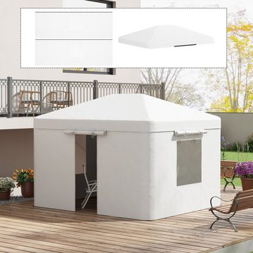 Outsunny Pavillon-Ersatzdach Ersatzdach-Set für Garten Pavillondach mit 2 Seitenwänden