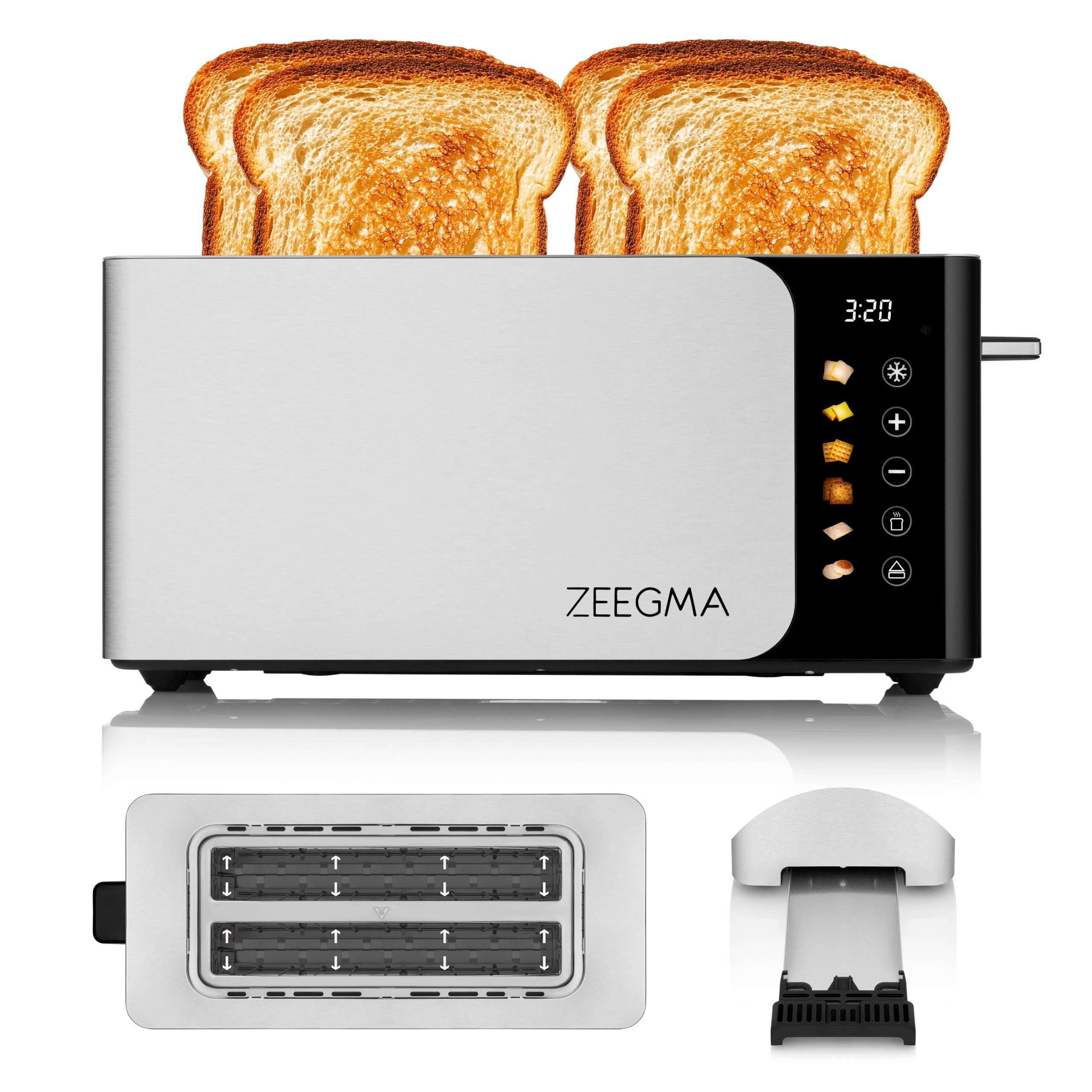 Zeegma Toaster TOSTEE CHEF SMART, 4 kurze Schlitze, für 4 Scheiben, 1500 W, LED-Display/Touch-Bedienfeld/1500 W/4 Toasts