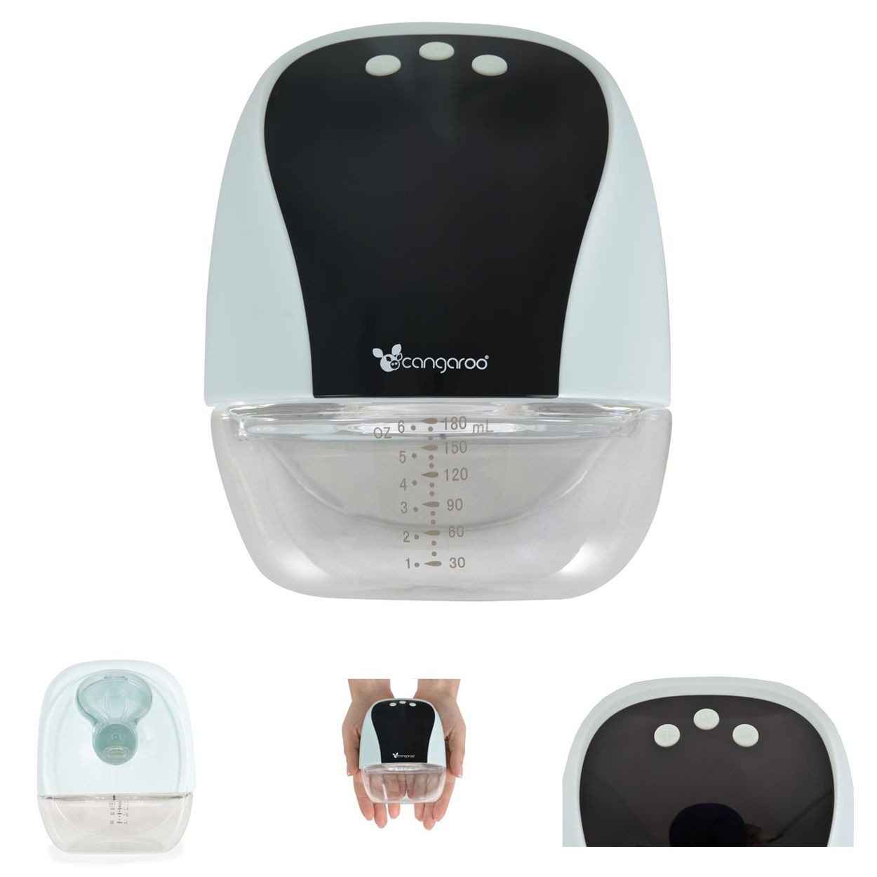 Cangaroo Elektrische Milchpumpe Libera, tragbar, elektrisch, Akku, Display, Silikon, USB-Kabel, Libera