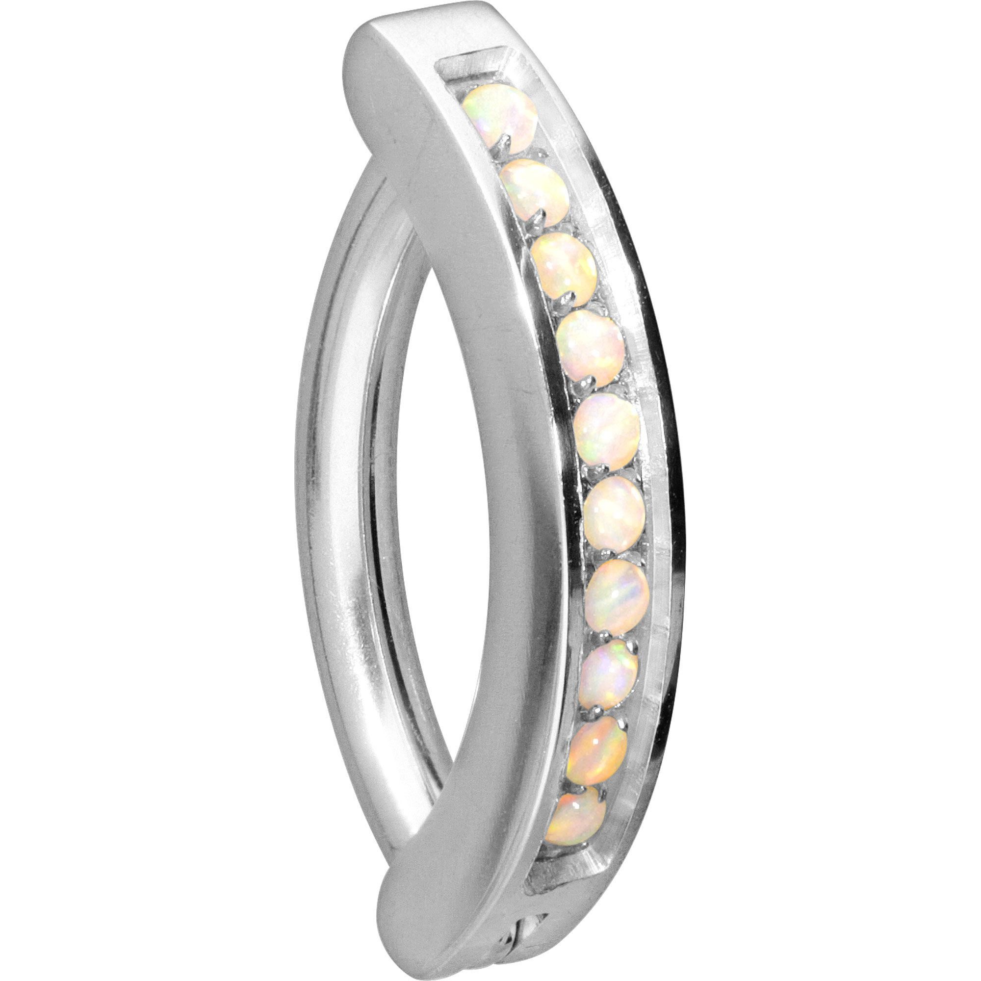PIERCINGLINE Bauchnabelpiercing Titan Bauchnabelclicker BOGEN + SYNTHETISCHE OPALE (Clicker, 1-tlg)