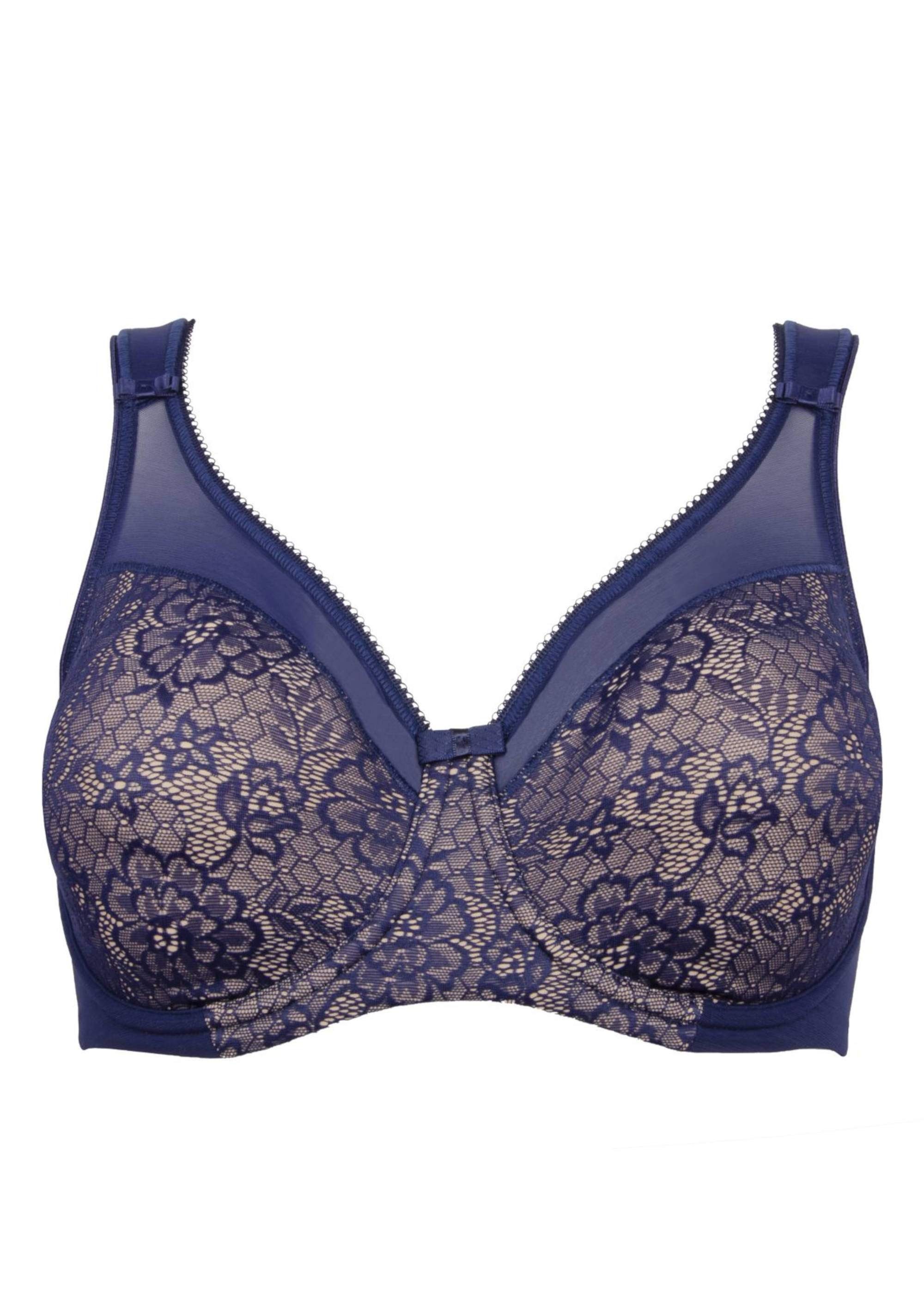 glatte Spitze) Everyday Minimiser (gemouldeter 1-tlg., Bügel BH, BERLEI BH Fullcup-BH Darkblue Beauty Lingerie