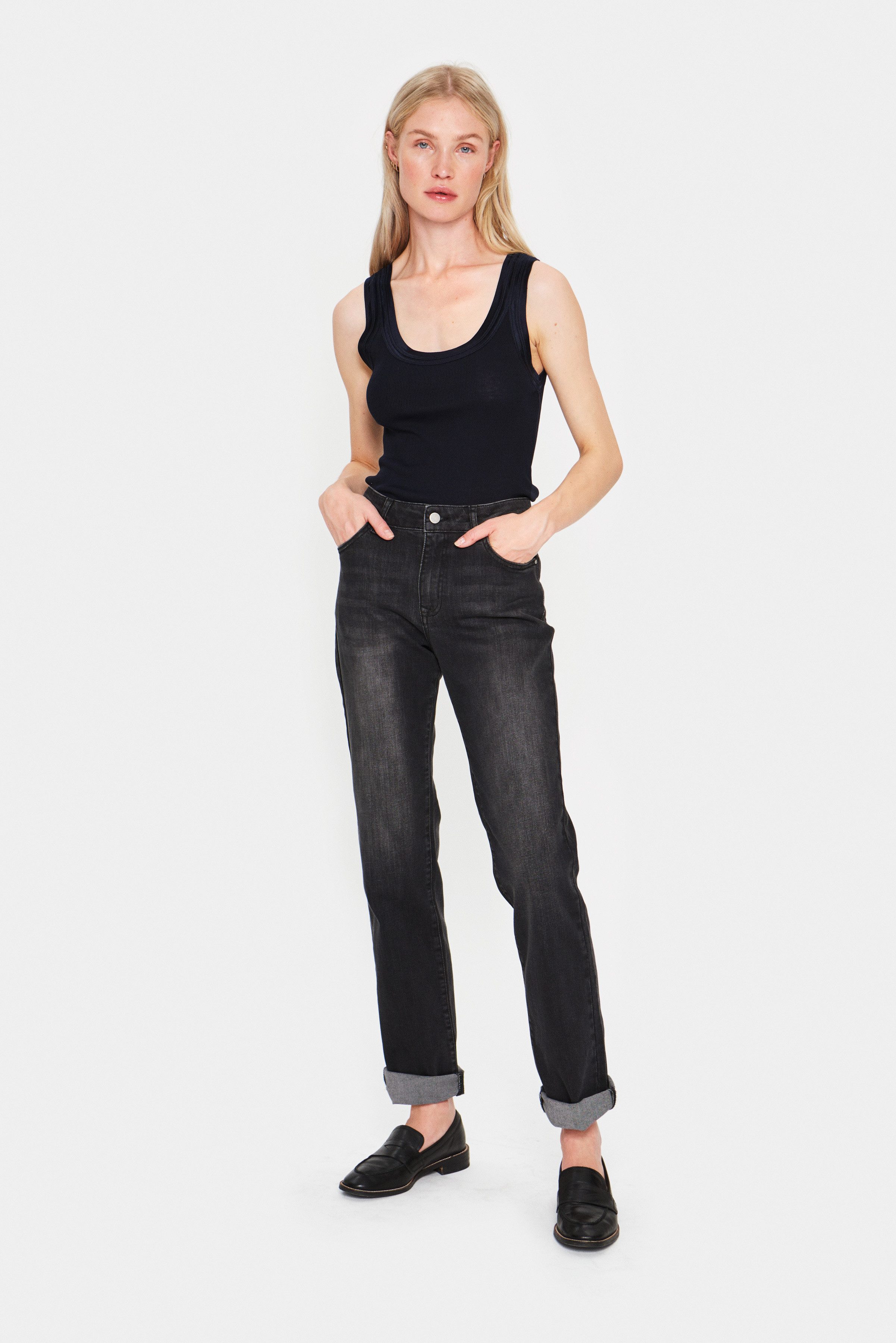 Saint Tropez Tanktop SZ-MAYA TANK TOP mit Seidenanteil