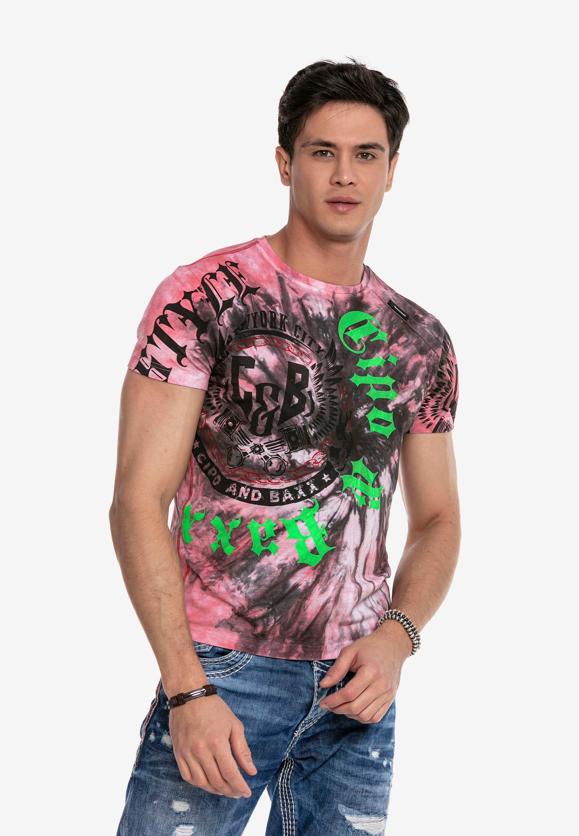 Cipo & Baxx T-Shirt CT641 in moderner Waschung rosa