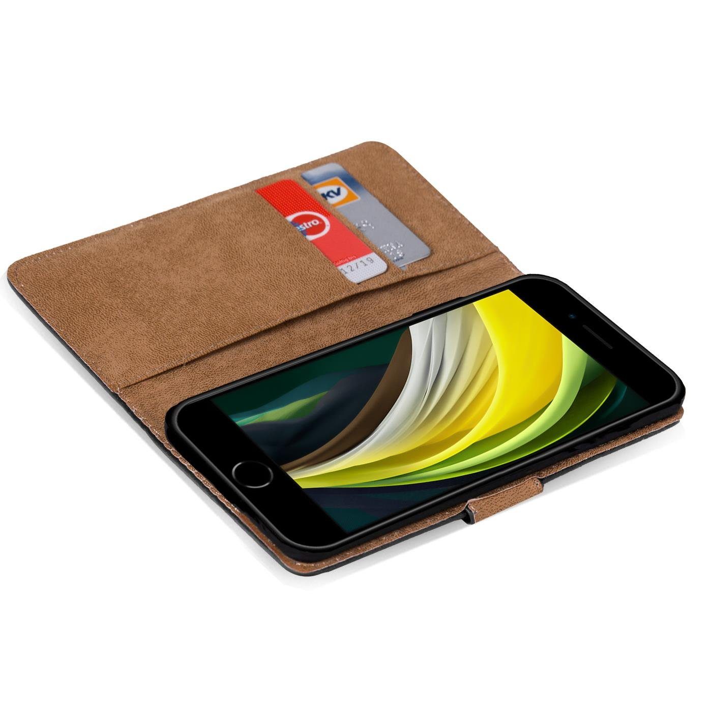 CoolGadget Handyhülle Book Case Handy Tasche für Apple iPhone SE 2022 / 2020 4,7 Zoll, Hülle Klapphülle Flip Cover für iPhone 3. Gen. Schutzhülle stoßfest – Bild 5 von 5