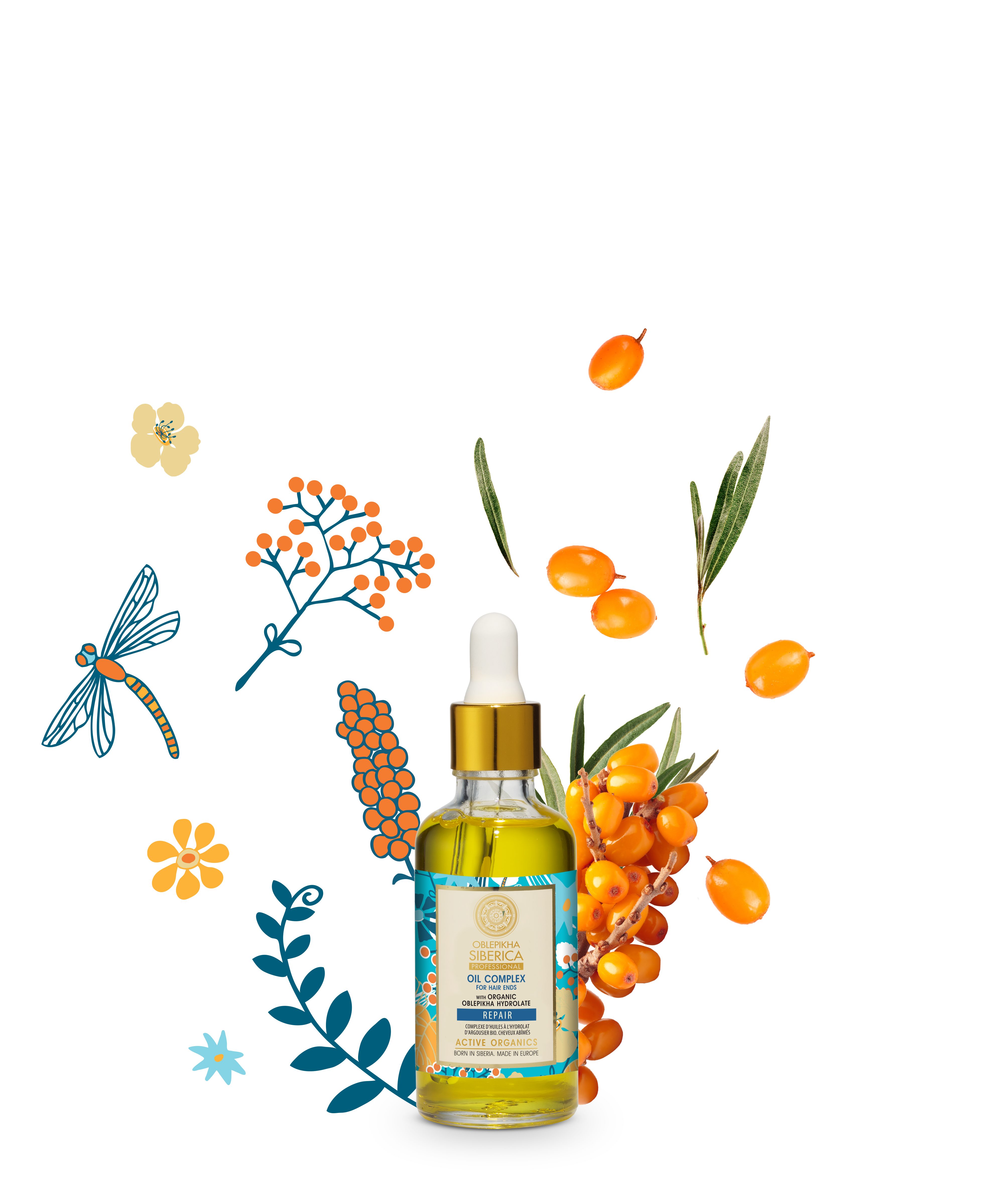 Natura Siberica Haaröl Oil Complex for Damaged Hair with Organic Oblepikha Hydrolate