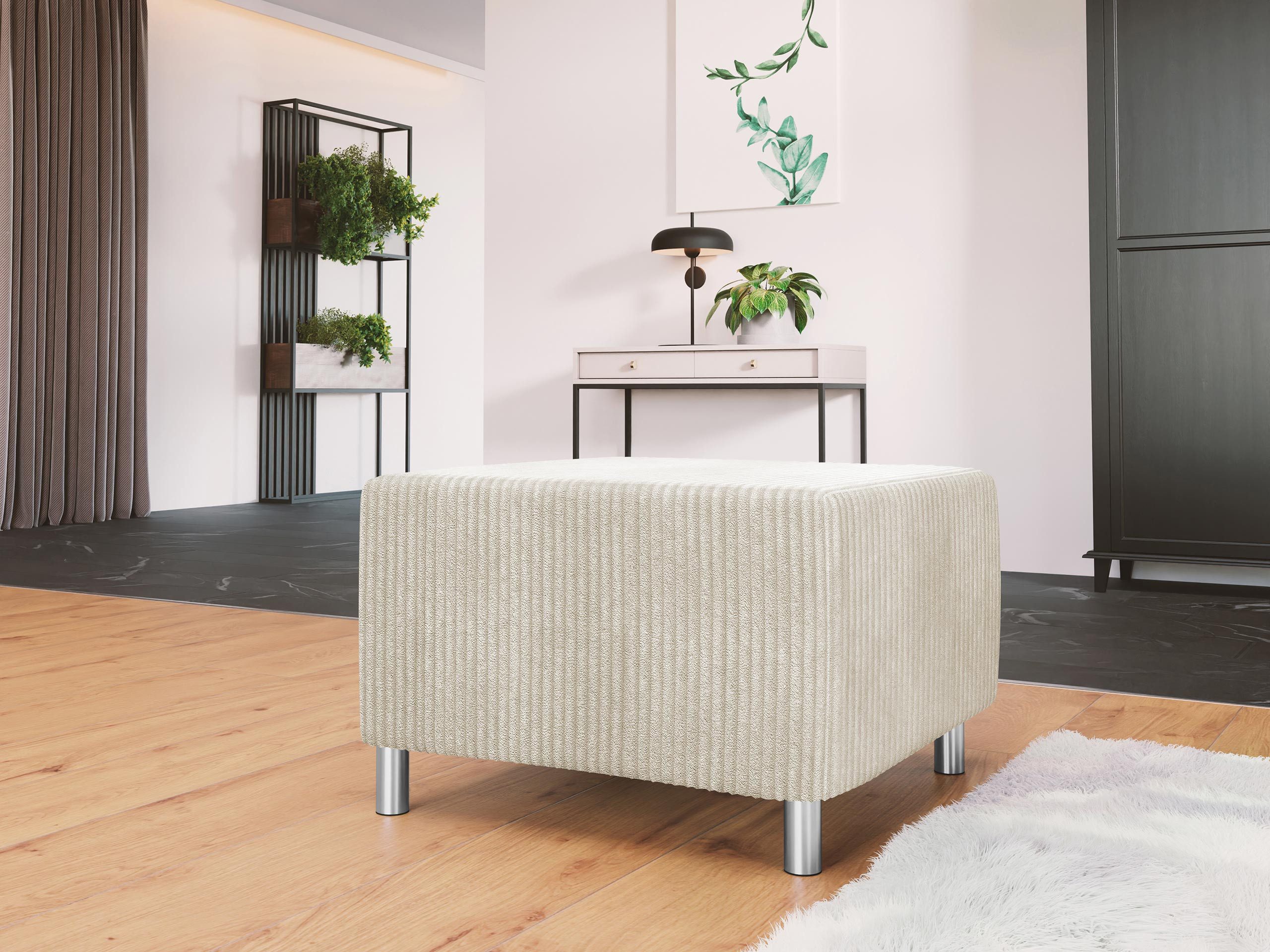 MIRJAN24 Polsterhocker Dover Cord, 65x56x42 cm