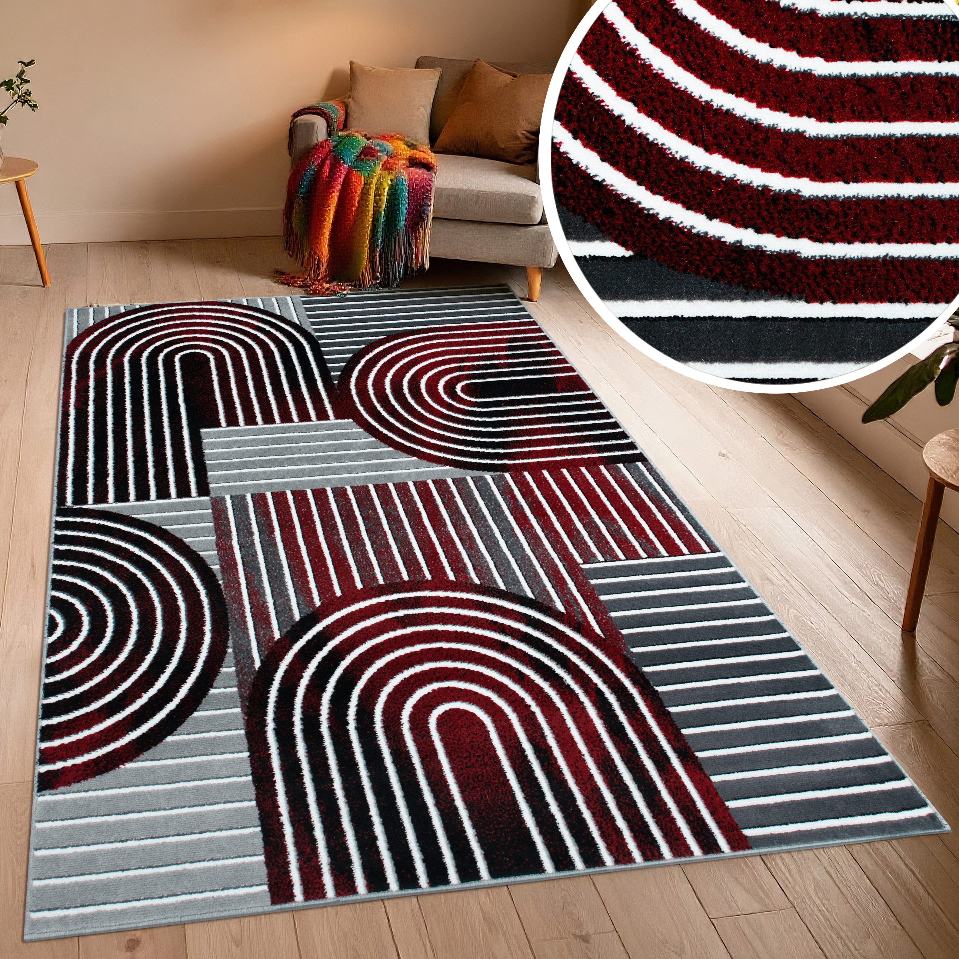 OTTO home Teppich Lysandra, rechteckig, Höhe: 8 mm, 3D-Effekt, softer Kurzflor, pflegeleicht, leichter Glanz, Scandi-Look