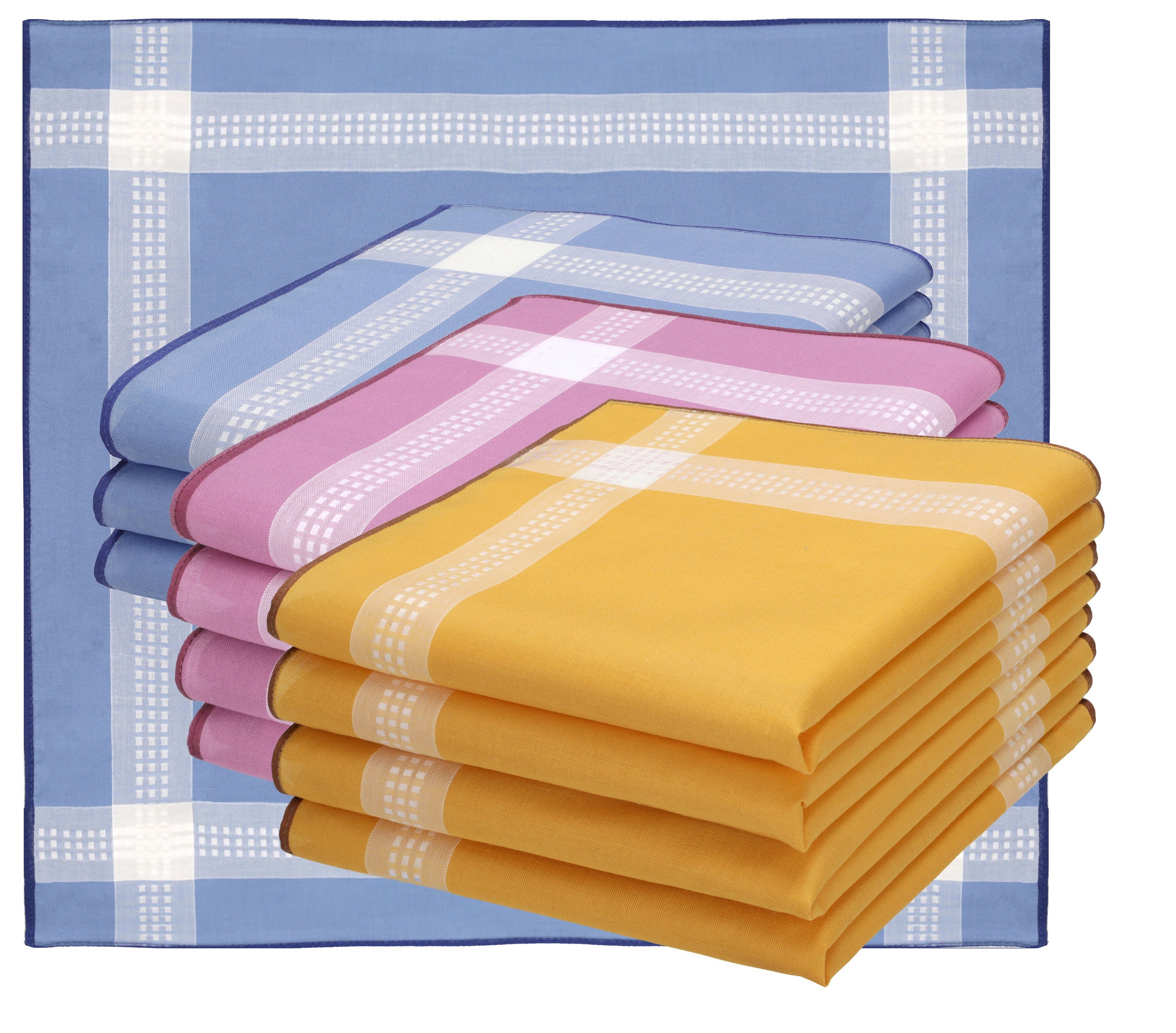 Taschentuch 12 Stück Damen Stoff Taschentücher Set Ch.1 Größe 30x30 cm