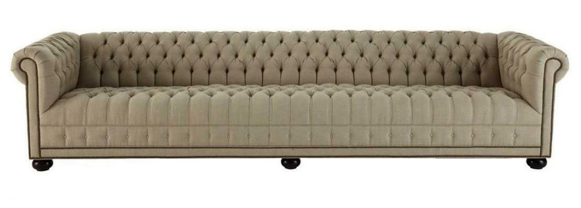 JVmoebel Chesterfield-Sofa, Creme Chesterfield Wohnzimmer Viersitzer Design Couchen Sofa Möbel Braun