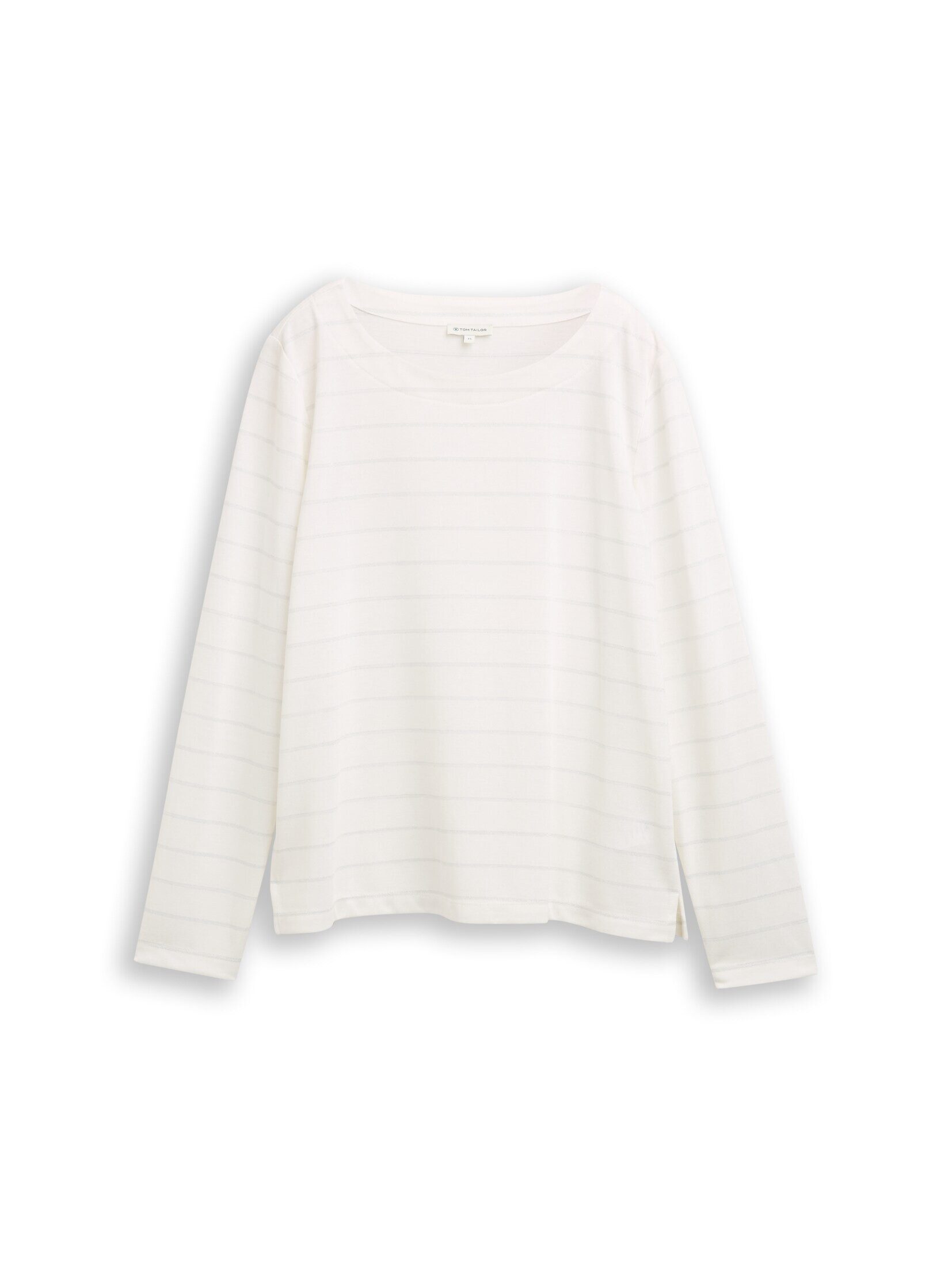 TOM TAILOR Langarmshirt T-Shirt Langarmshirt mit Glitzer-Streifenmuster