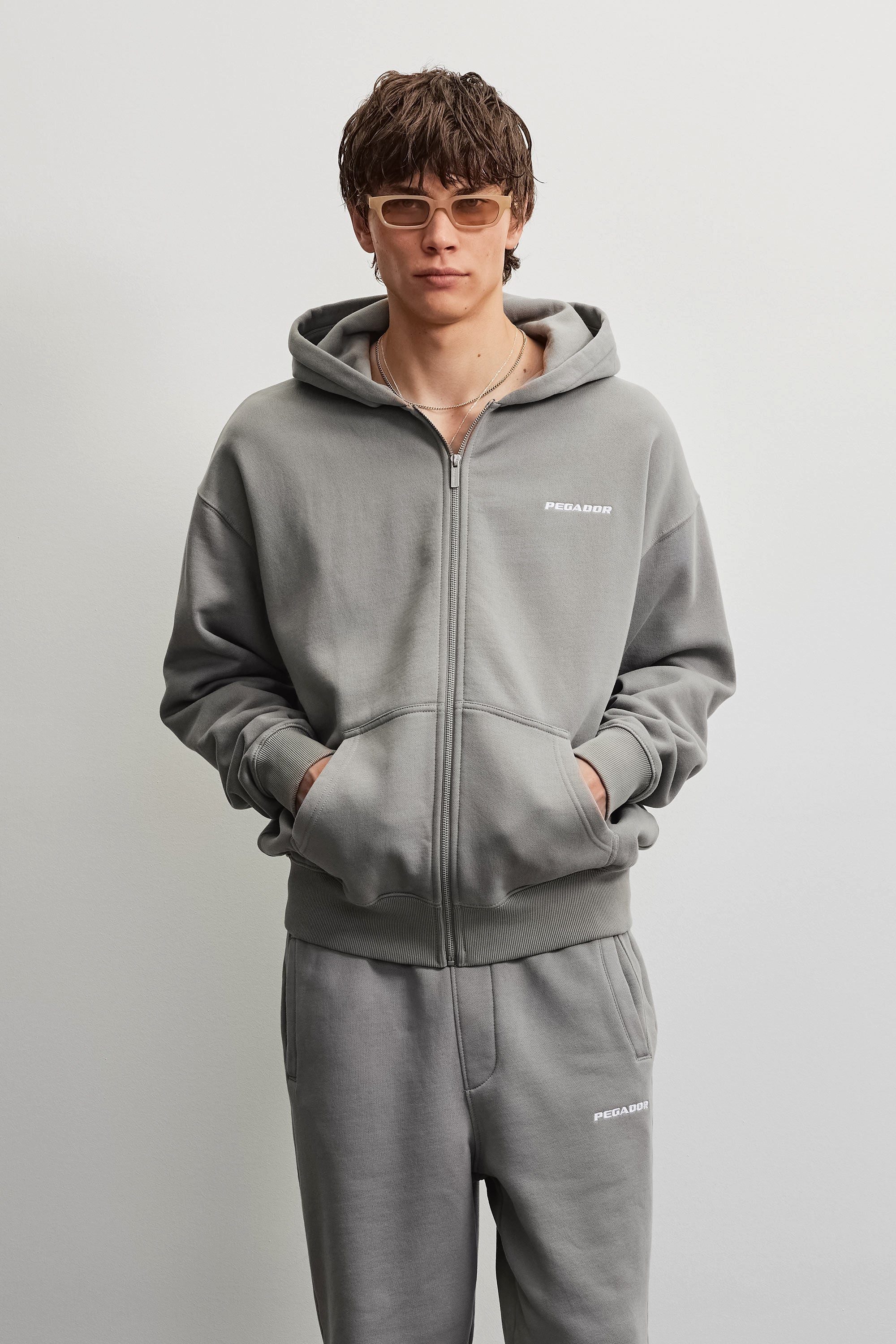 PEGADOR Kapuzensweatjacke Logo Oversized Sweat Jacket Baumwollmischung, oversize – Bild 2 von 5