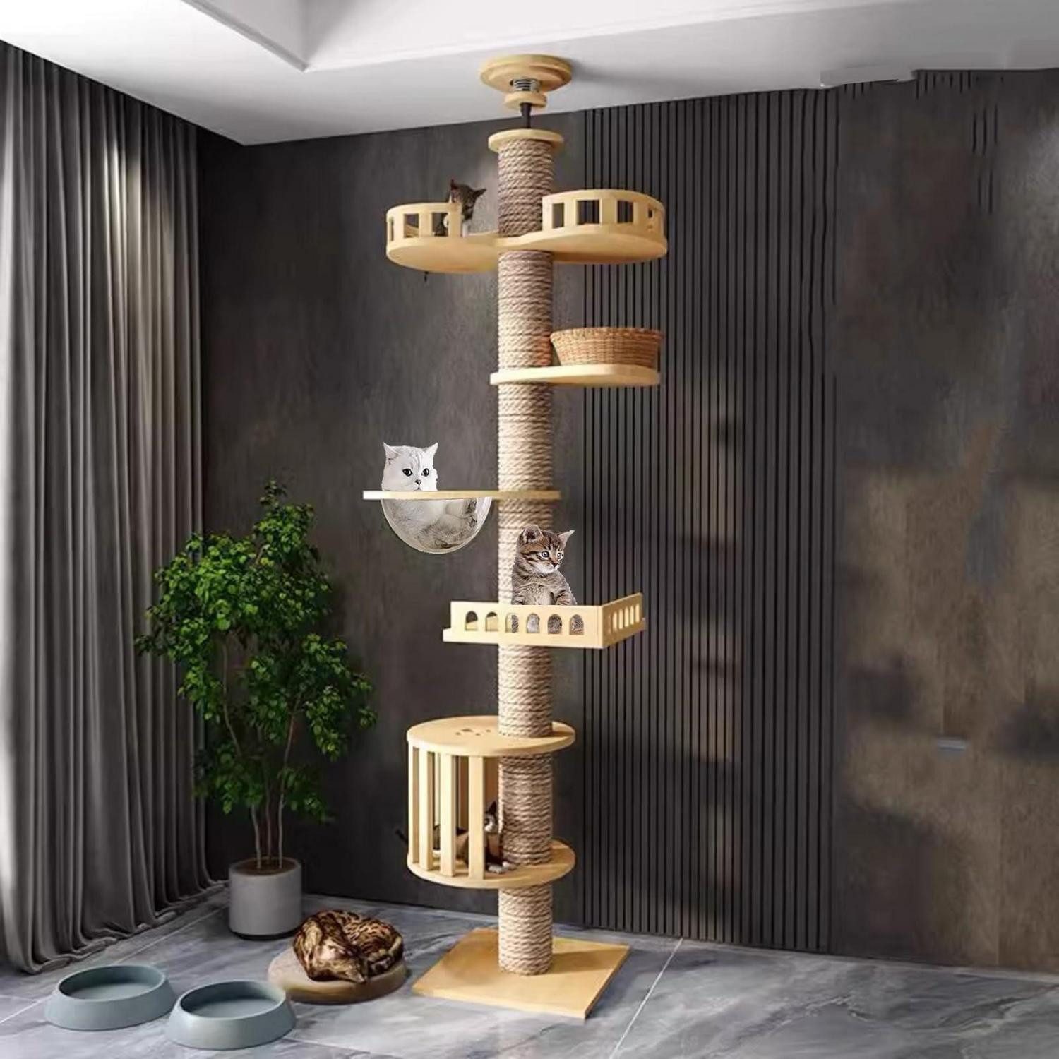 LuxusKollektion Kratzbaum Kratzbaum Boden Decke höhenverstellbar