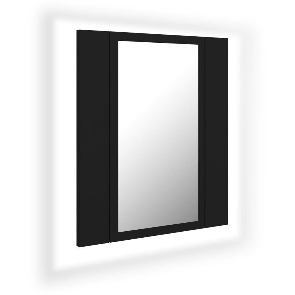 vidaXL Badezimmerspiegelschrank LED-Bad-Spiegelschrank Schwarz 40x12x45 cm Acryl (1-St)