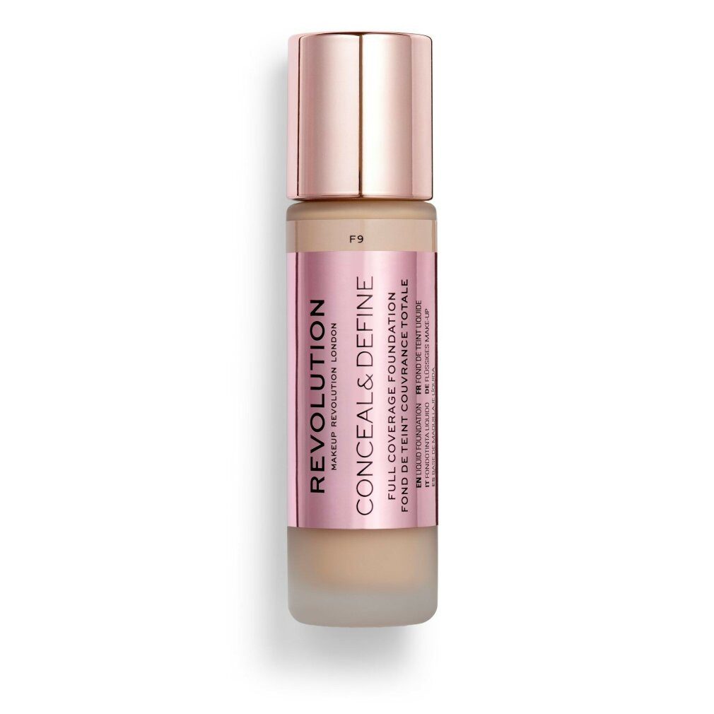 Concealer Revolution Make Up Conceal y Define Full Coverage Foundation F9 23ml