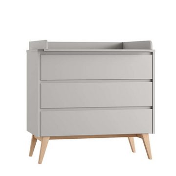 Dannenfelser Wickelkommode COAST, grau/natur oder weiss/natur, 3 Schubladen, B: 100cm