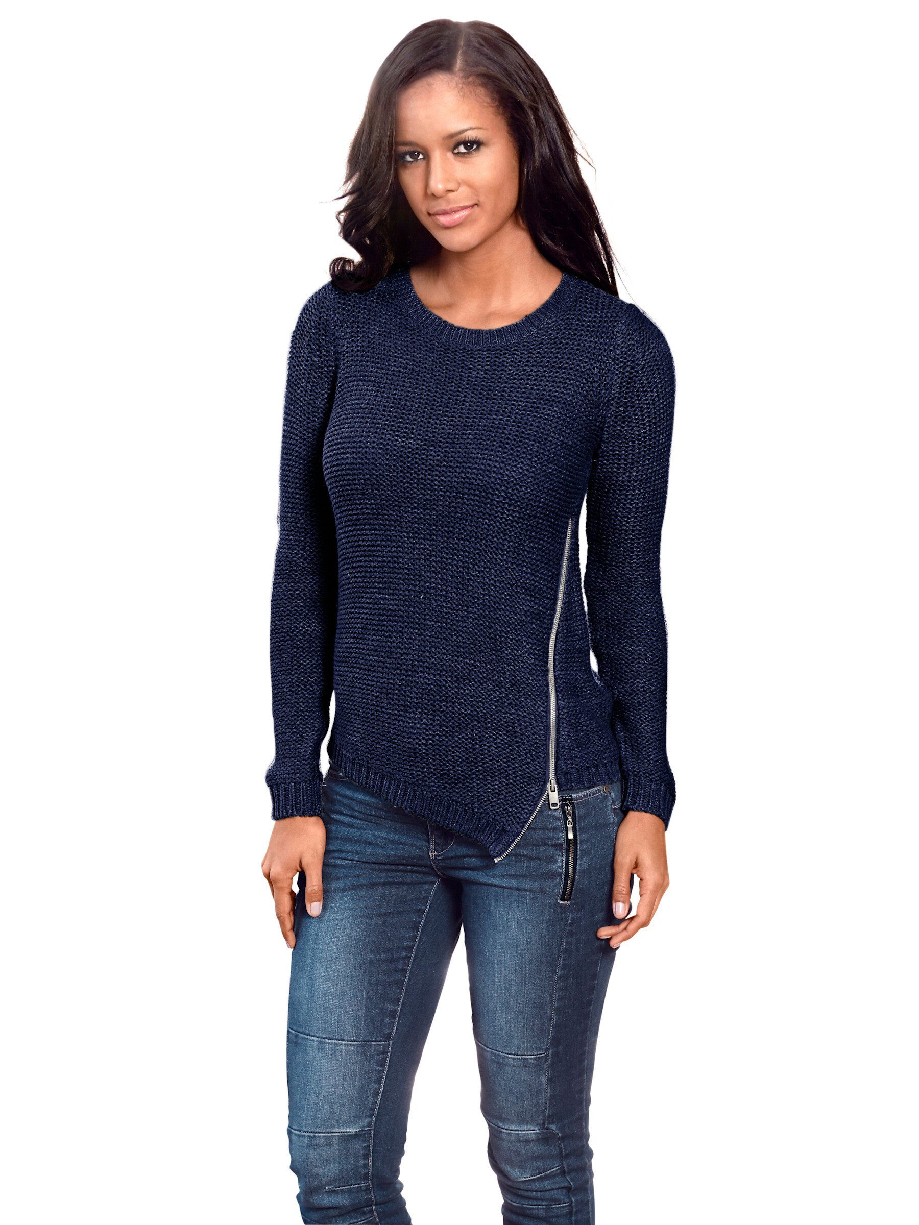 heine Strickpullover Rundhals-Pullover Langarm Grobstrick