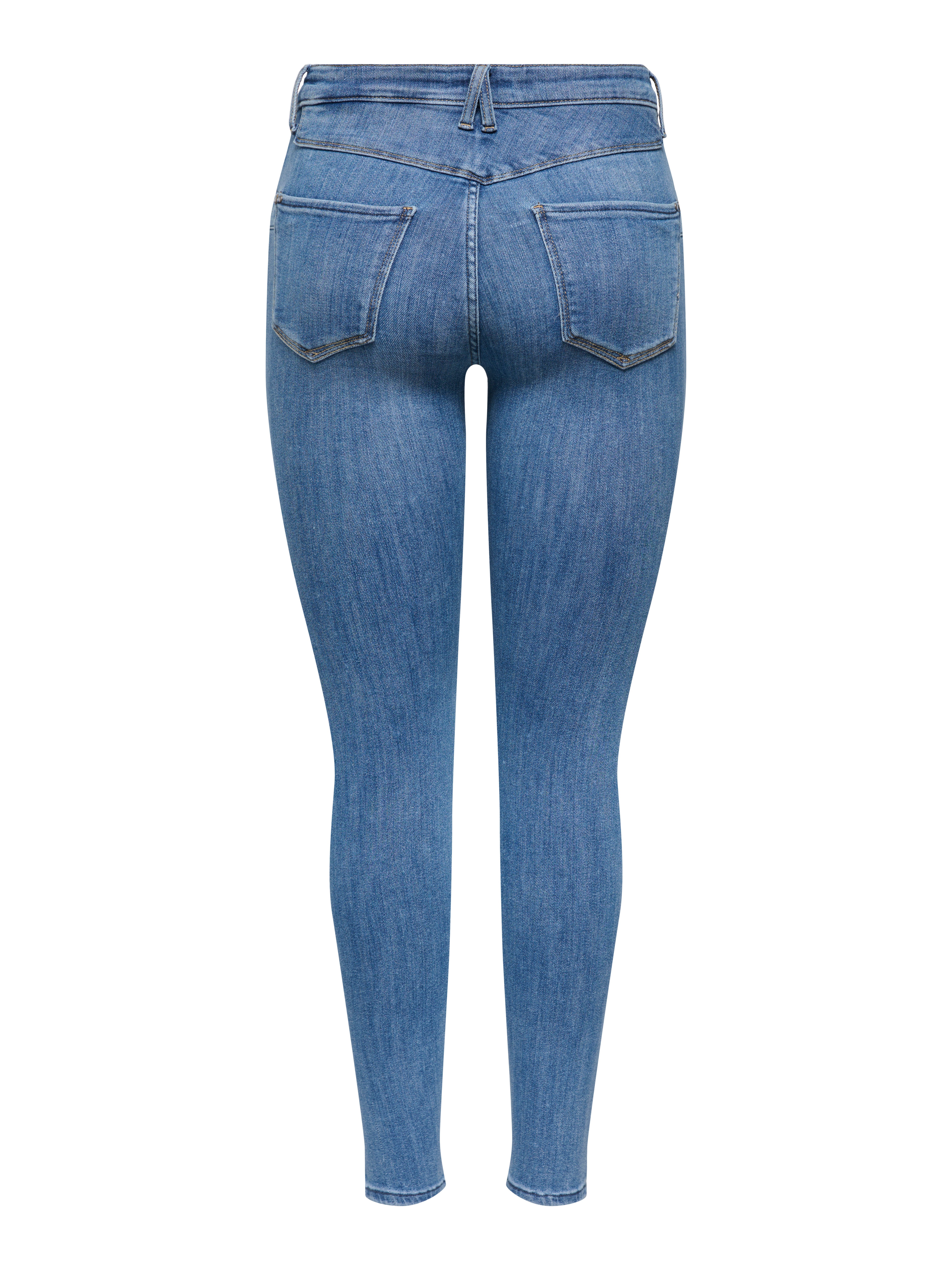 ONLY Skinny-fit-Jeans ONLPOWER MID WAIST PUSH UP ANK DET DNM Baumwollmischung, regular waist, ankle lenght