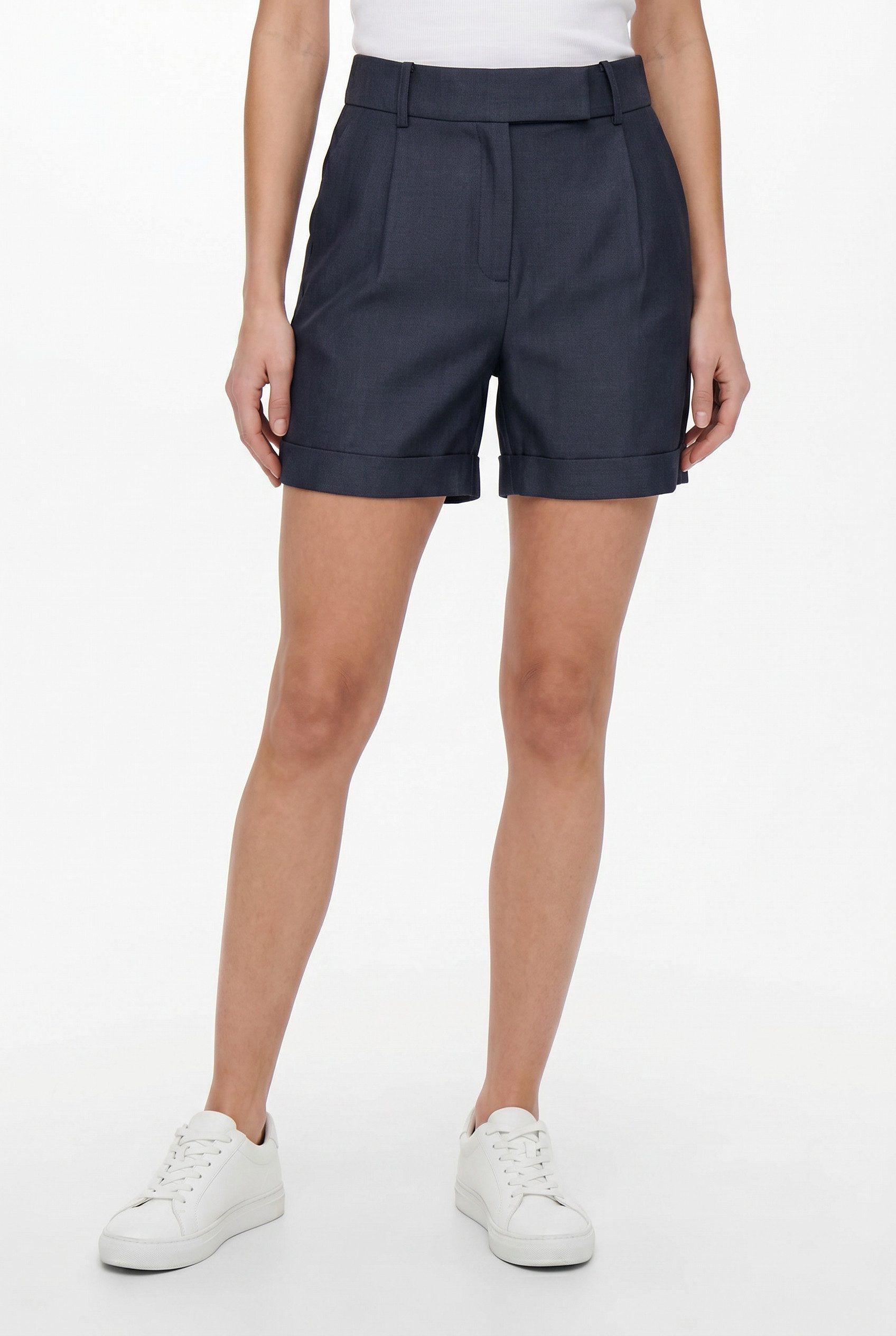ONLY Shorts ONLLINDA – Shorts mit hoher Taille und weitem Beinschnitt Materialmix, High Waist