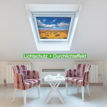 Sonnenschutz Wüste in Arizona - blauer Himmel mit Wolken I, Wallario, blickdicht, mit Saugnäpfen, wiederablösbar und wiederverwendbar