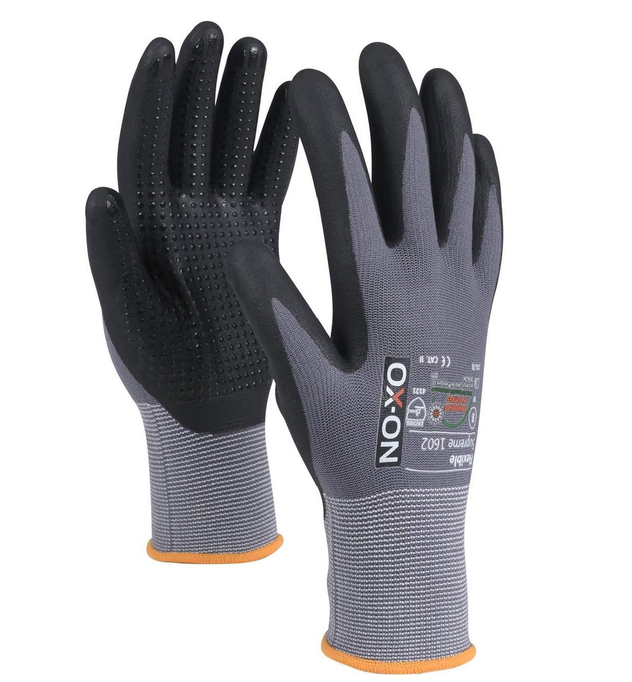 OX-ON Рабочие перчатки OX-ON Flexible Supreme 1602 Рабочие перчатки mit Noppen, grau, Größe