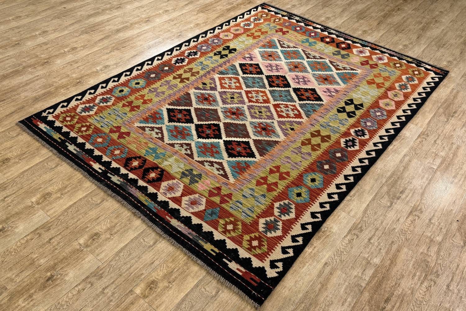 Rug Studios Teppich KELIM ORIGINAL HANDGEARBEITET, Rechteckig, Höhe: 5 mm, Handgefertigt, 187 x 257 cm, Multi
